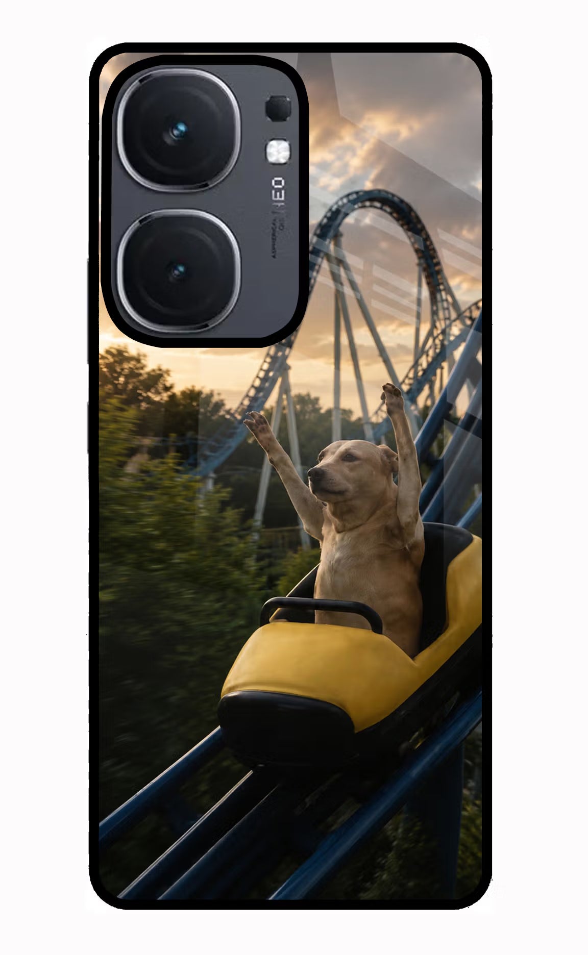 Rollercoaster Dog IQOO Neo9 Pro Glass Case - Rollercoaster Dog IQOO Neo9 Pro Glass Case Rollercoaster Dog IQOO Neo9 Pro Glass Case