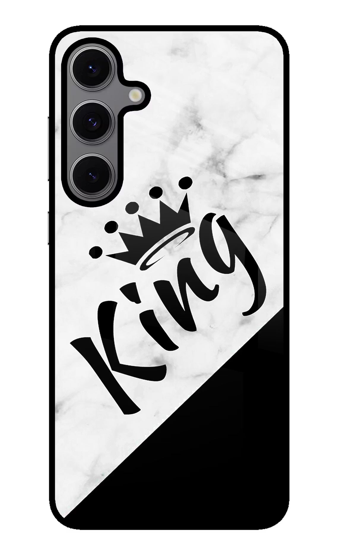 King Samsung S24 FE 5G Back Cover - King Samsung S24 FE 5G Glass Case Back Cover by Casekaro King Samsung S24 FE 5G Glass Case Back Cover by Casekaro