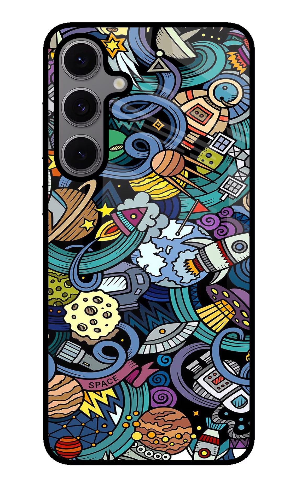 Space Abstract Samsung S24 FE 5G Back Cover - Space Abstract Samsung S24 FE 5G Glass Case Back Cover by Casekaro Space Abstract Samsung S24 FE 5G Glass Case Back Cover by Casekaro
