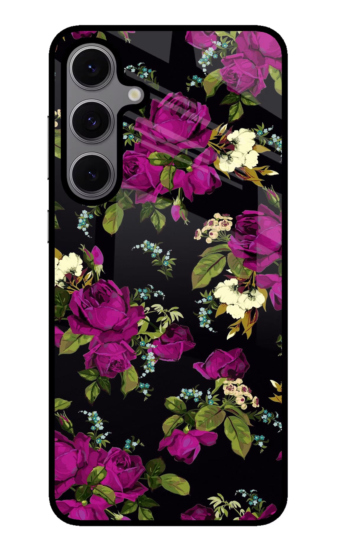 Flowers Samsung S24 FE 5G Back Cover - Flowers Samsung S24 FE 5G Glass Case Back Cover by Casekaro Flowers Samsung S24 FE 5G Glass Case Back Cover by Casekaro