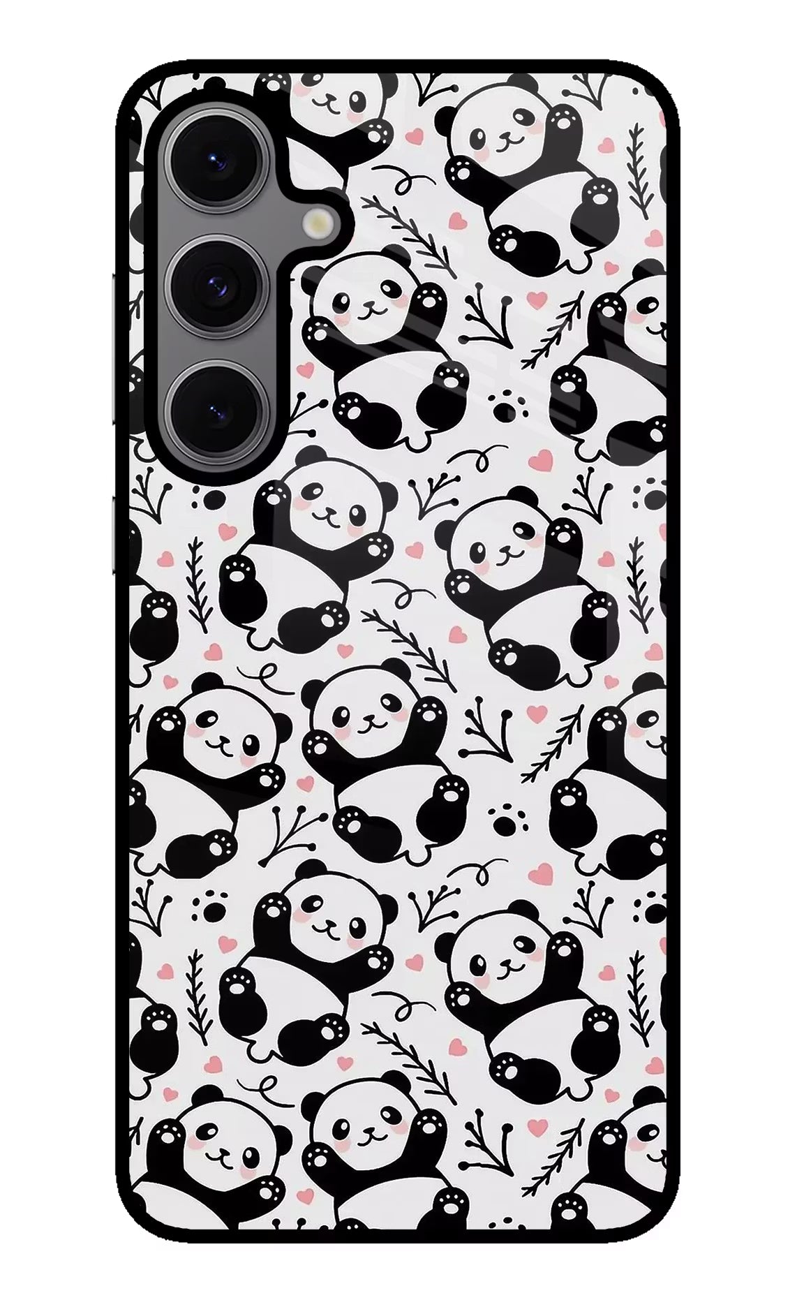 Cute Panda Samsung S24 FE 5G Back Cover - Cute Panda Samsung S24 FE 5G Glass Case Back Cover by Casekaro Cute Panda Samsung S24 FE 5G Glass Case Back Cover by Casekaro