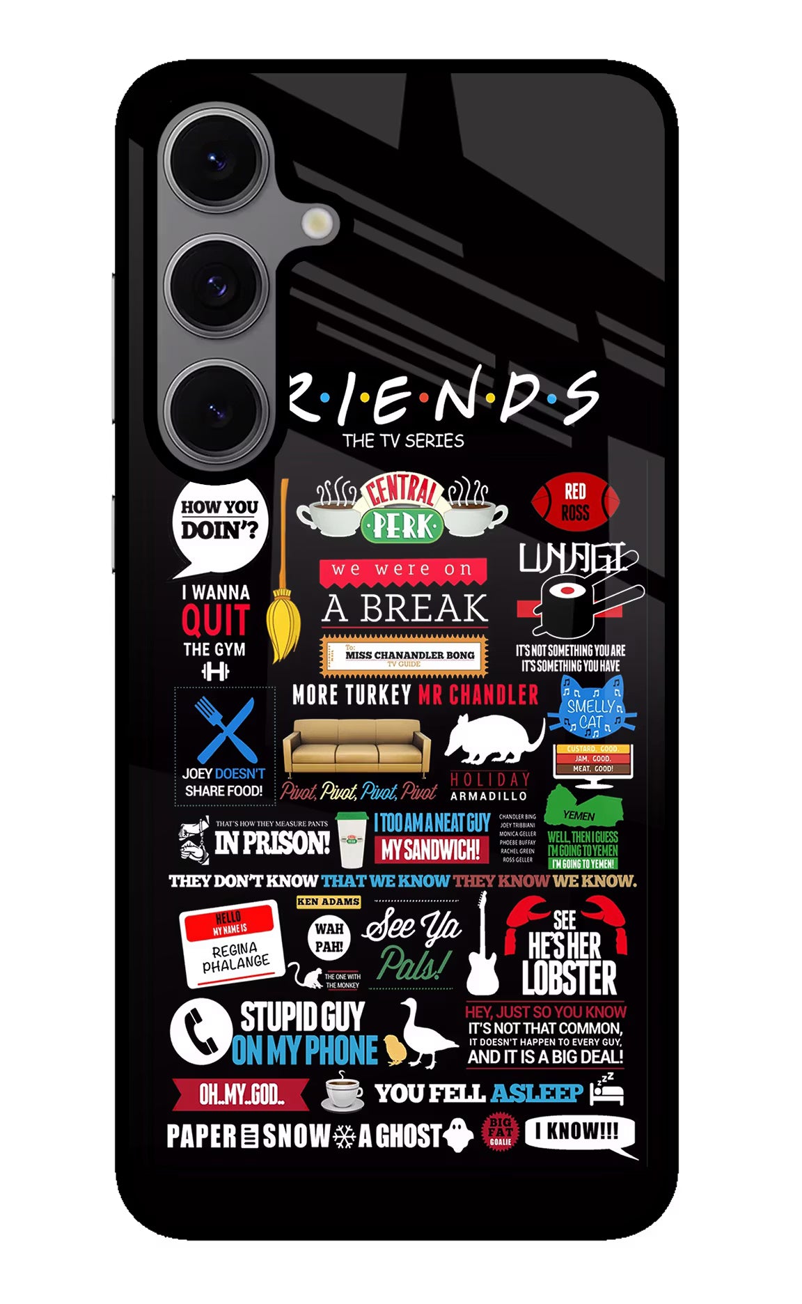 FRIENDS Samsung S24 FE 5G Back Cover - FRIENDS Samsung S24 FE 5G Glass Case Back Cover by Casekaro FRIENDS Samsung S24 FE 5G Glass Case Back Cover by Casekaro