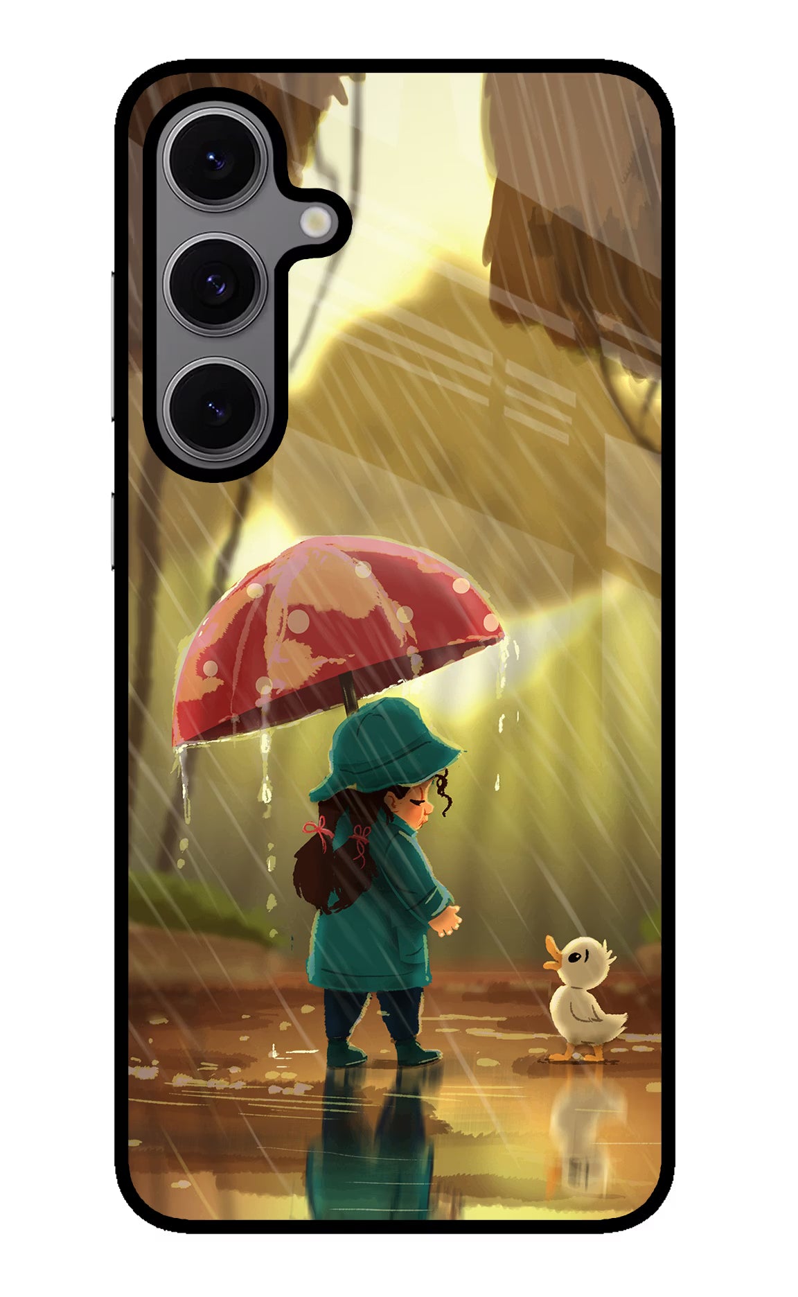 Rainy Day Samsung S24 FE 5G Back Cover - Rainy Day Samsung S24 FE 5G Glass Case Back Cover by Casekaro Rainy Day Samsung S24 FE 5G Glass Case Back Cover by Casekaro