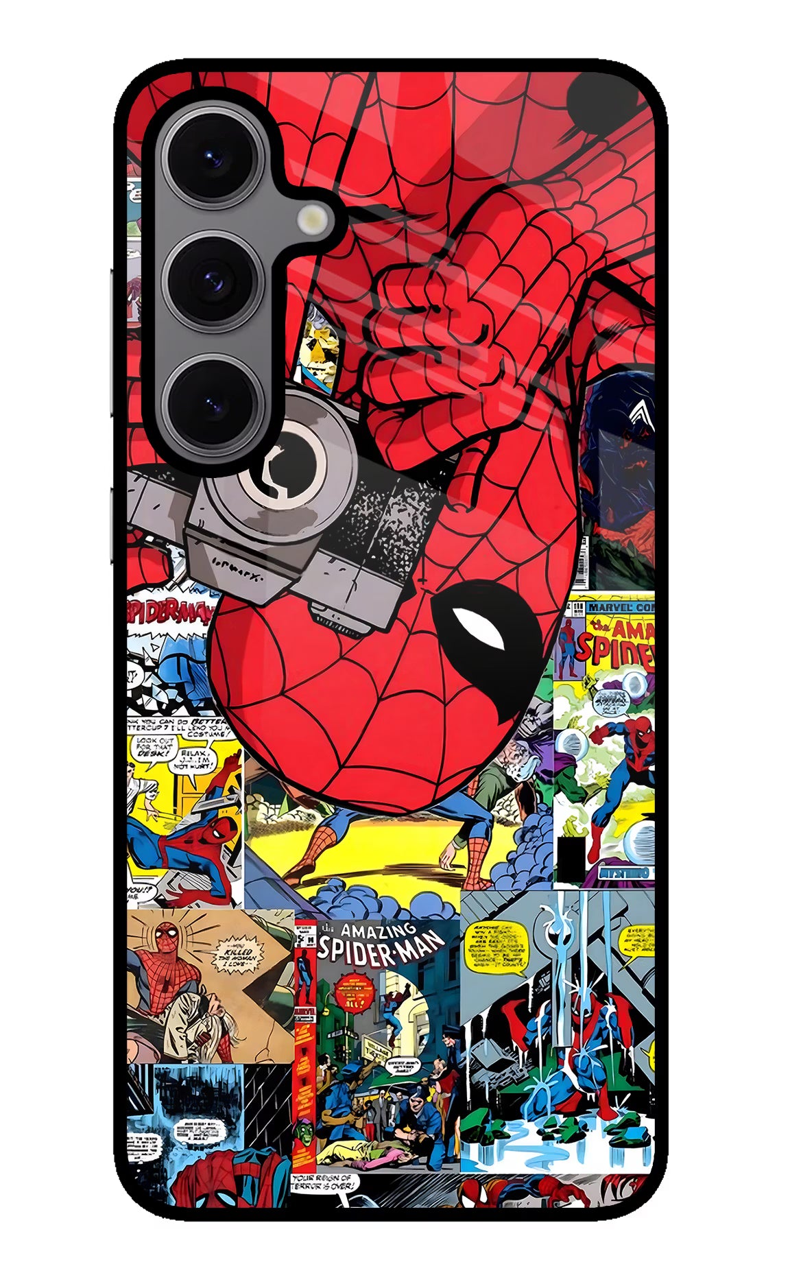 Spider Man Samsung S24 FE 5G Back Cover - Spider Man Samsung S24 FE 5G Glass Case Back Cover by Casekaro Spider Man Samsung S24 FE 5G Glass Case Back Cover by Casekaro