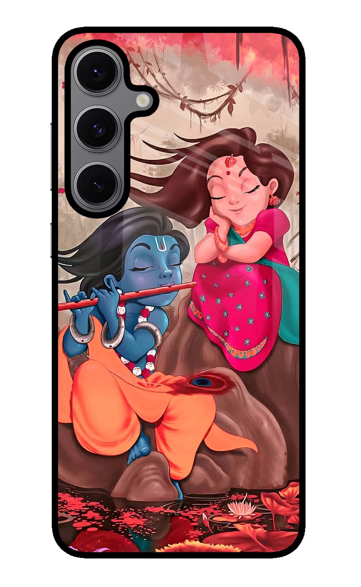 Radhe Krishna Samsung S24 FE 5G Back Cover - Radhe Krishna Samsung S24 FE 5G Glass Case Back Cover by Casekaro Radhe Krishna Samsung S24 FE 5G Glass Case Back Cover by Casekaro