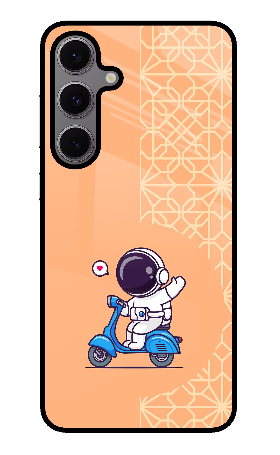 Cute Astronaut Riding Samsung S24 FE 5G Back Cover - Cute Astronaut Riding Samsung S24 FE 5G Glass Case Back Cover by Casekaro Cute Astronaut Riding Samsung S24 FE 5G Glass Case Back Cover by Casekaro