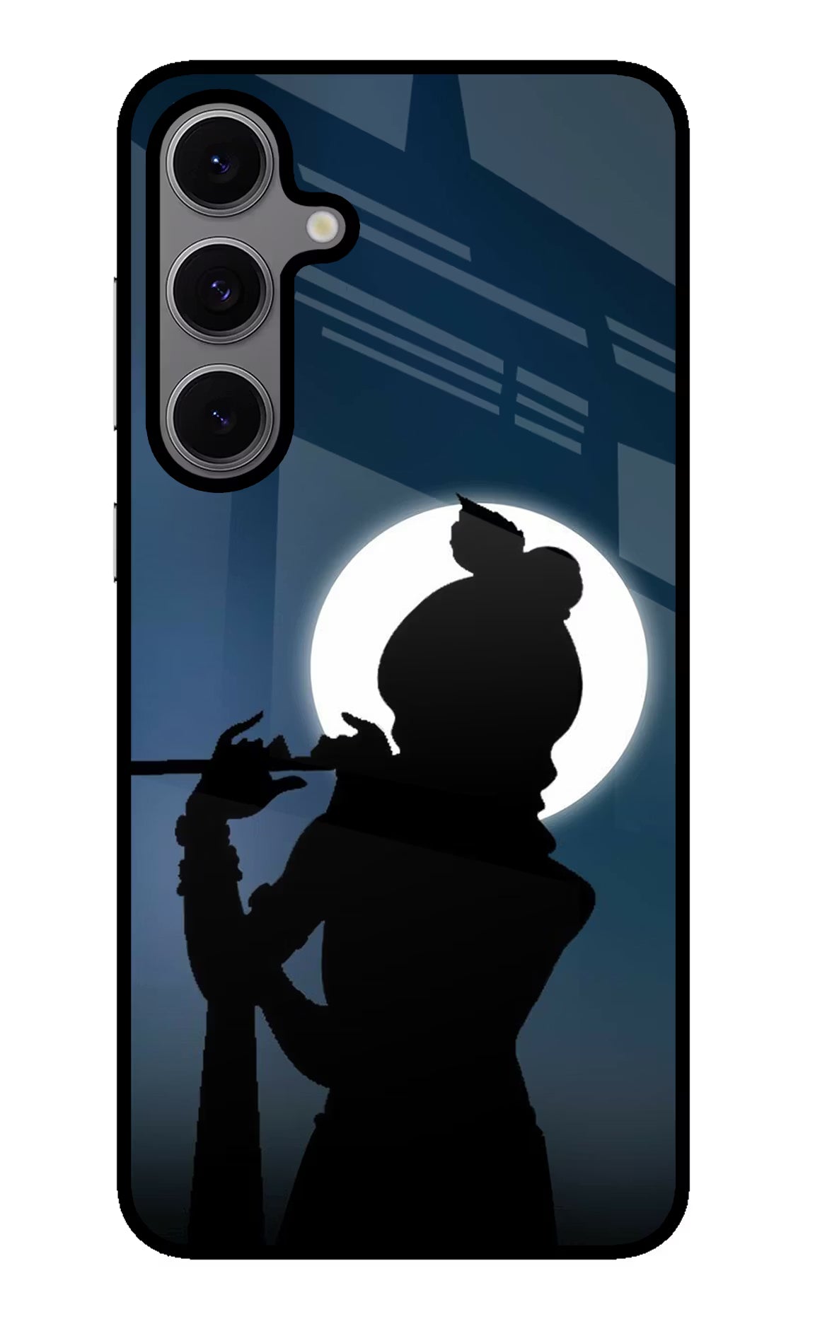 Shri Krishna Silhouette Samsung S24 FE 5G Back Cover - Shri Krishna Silhouette Samsung S24 FE 5G Glass Case Back Cover by Casekaro Shri Krishna Silhouette Samsung S24 FE 5G Glass Case Back Cover by Casekaro