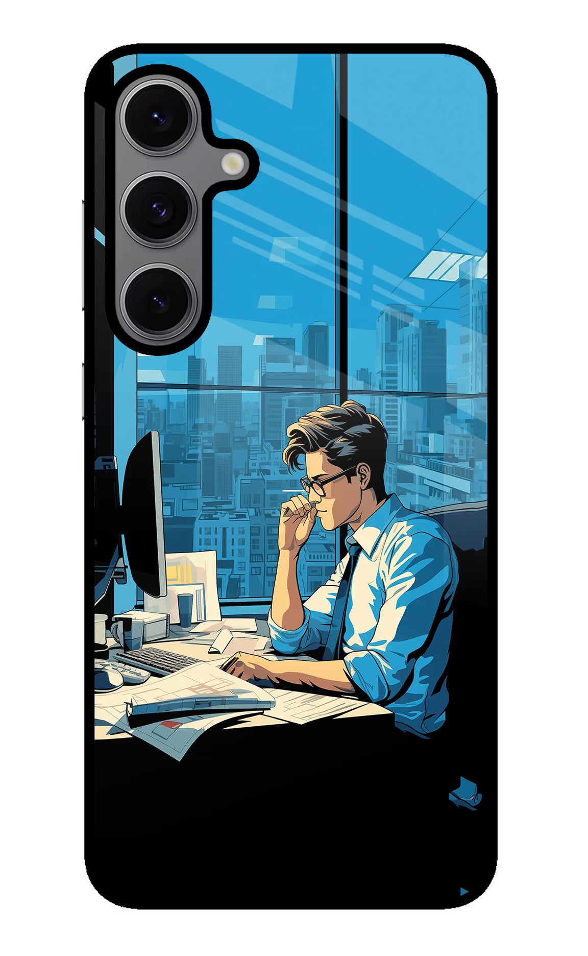 Focused Hustler (AI Generated) Samsung S24 FE 5G Glass Case - Focused Hustler (AI Generated) Samsung S24 FE 5G Glass Case Focused Hustler (AI Generated) Samsung S24 FE 5G Glass Case