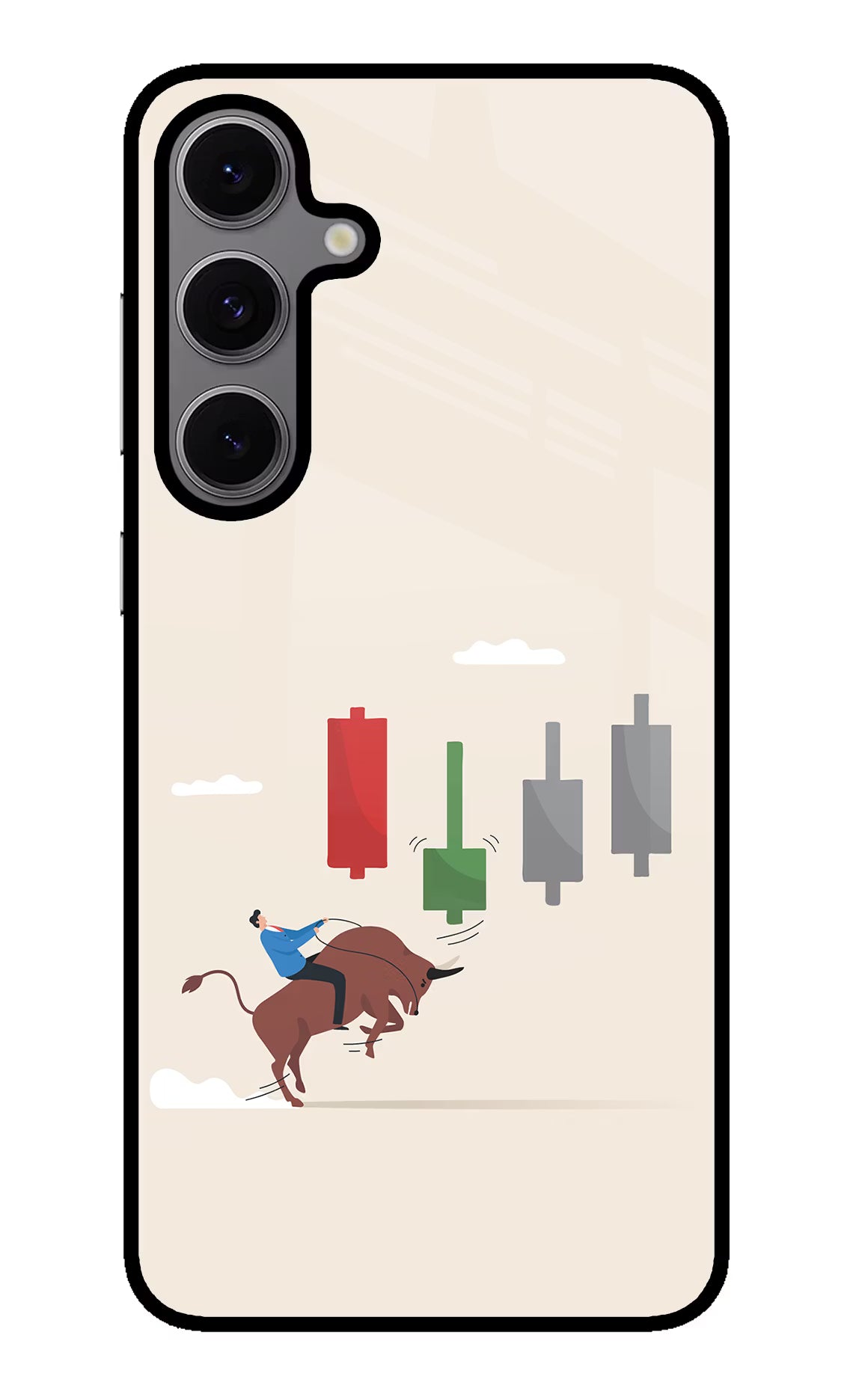 Bull Trading Momentum Samsung S24 FE 5G Back Cover - Bull Trading Momentum Samsung S24 FE 5G Glass Case Back Cover by Casekaro Bull Trading Momentum Samsung S24 FE 5G Glass Case Back Cover by Casekaro