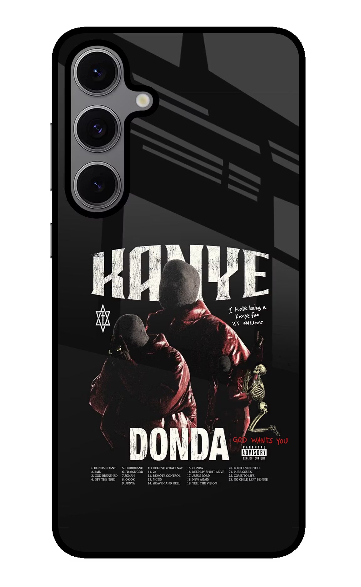 Donda Kanye West Samsung S24 FE 5G Back Cover - Donda Kanye West Samsung S24 FE 5G Glass Case Back Cover by Casekaro Donda Kanye West Samsung S24 FE 5G Glass Case Back Cover by Casekaro