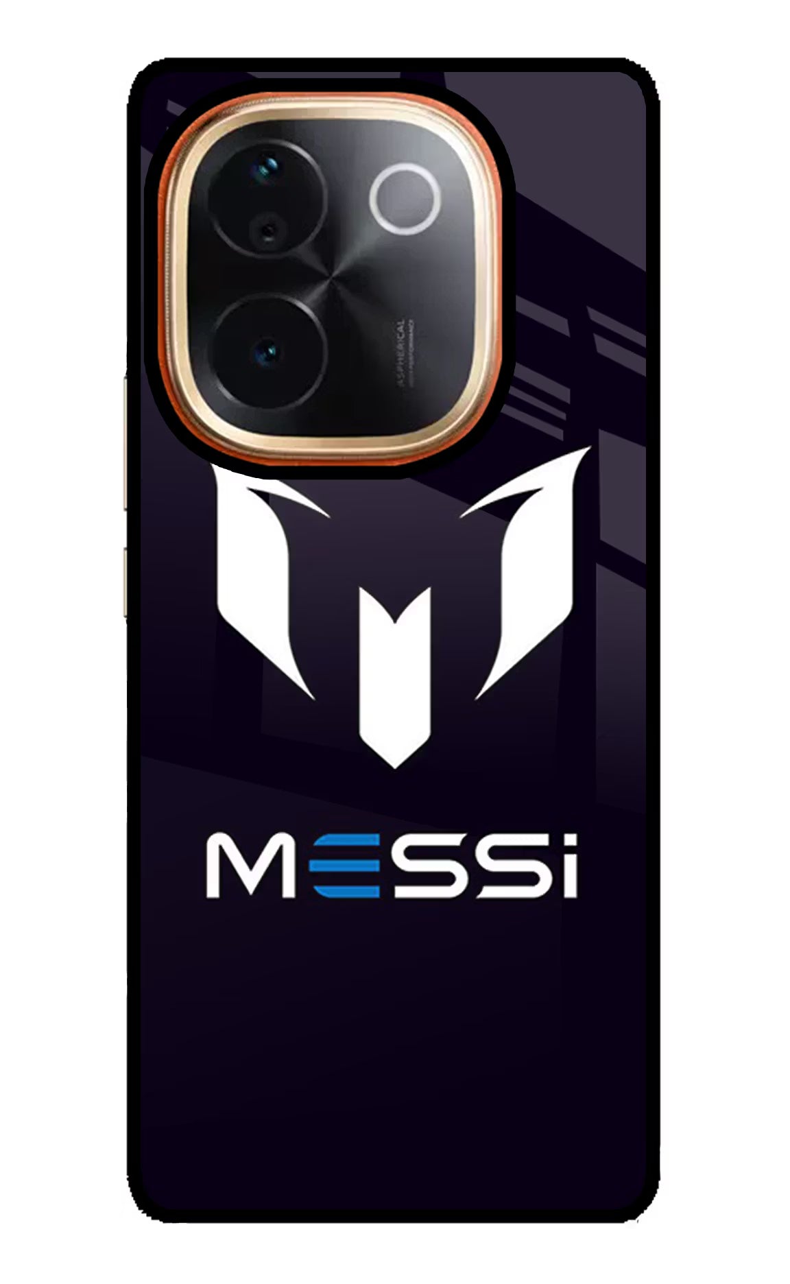 Messi Logo Vivo T3 Pro 5G Glass Case Back Cover by Casekaro