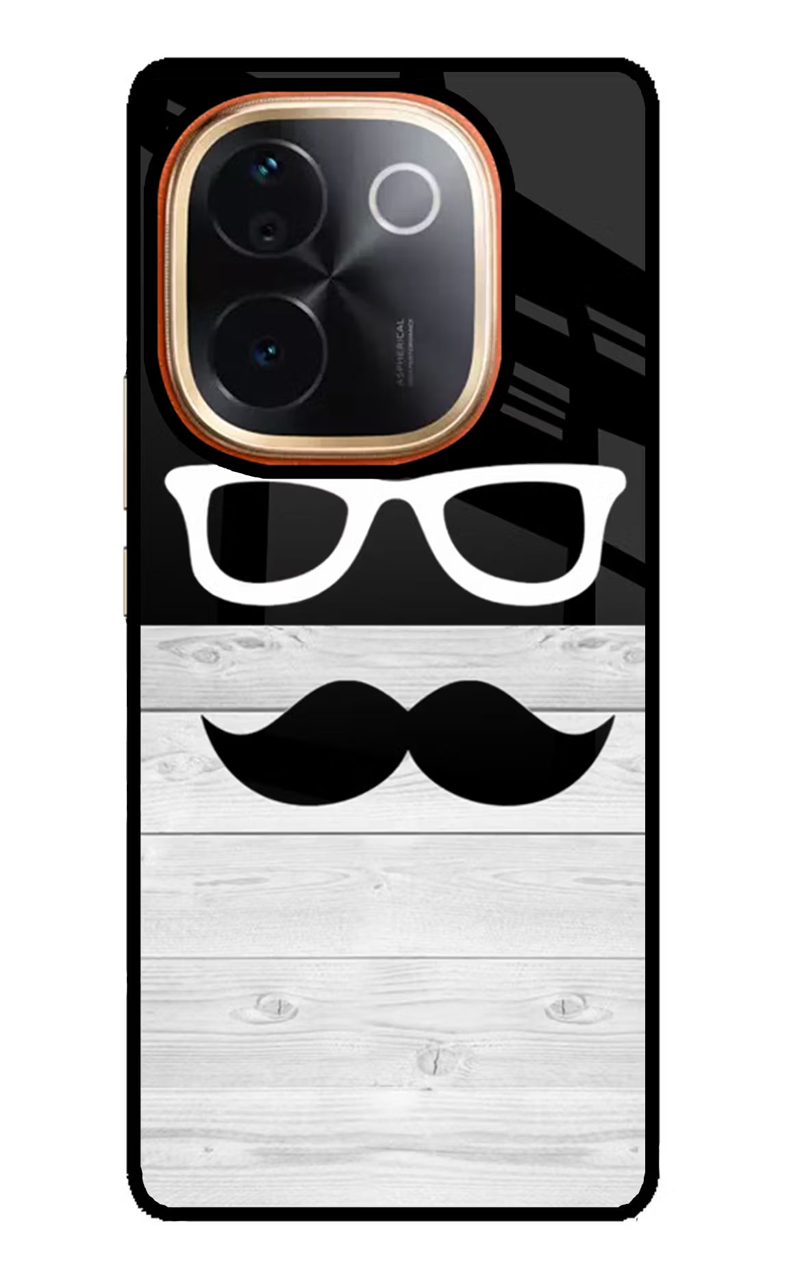 Mustache Vivo T3 Pro 5G Glass Case Back Cover by Casekaro