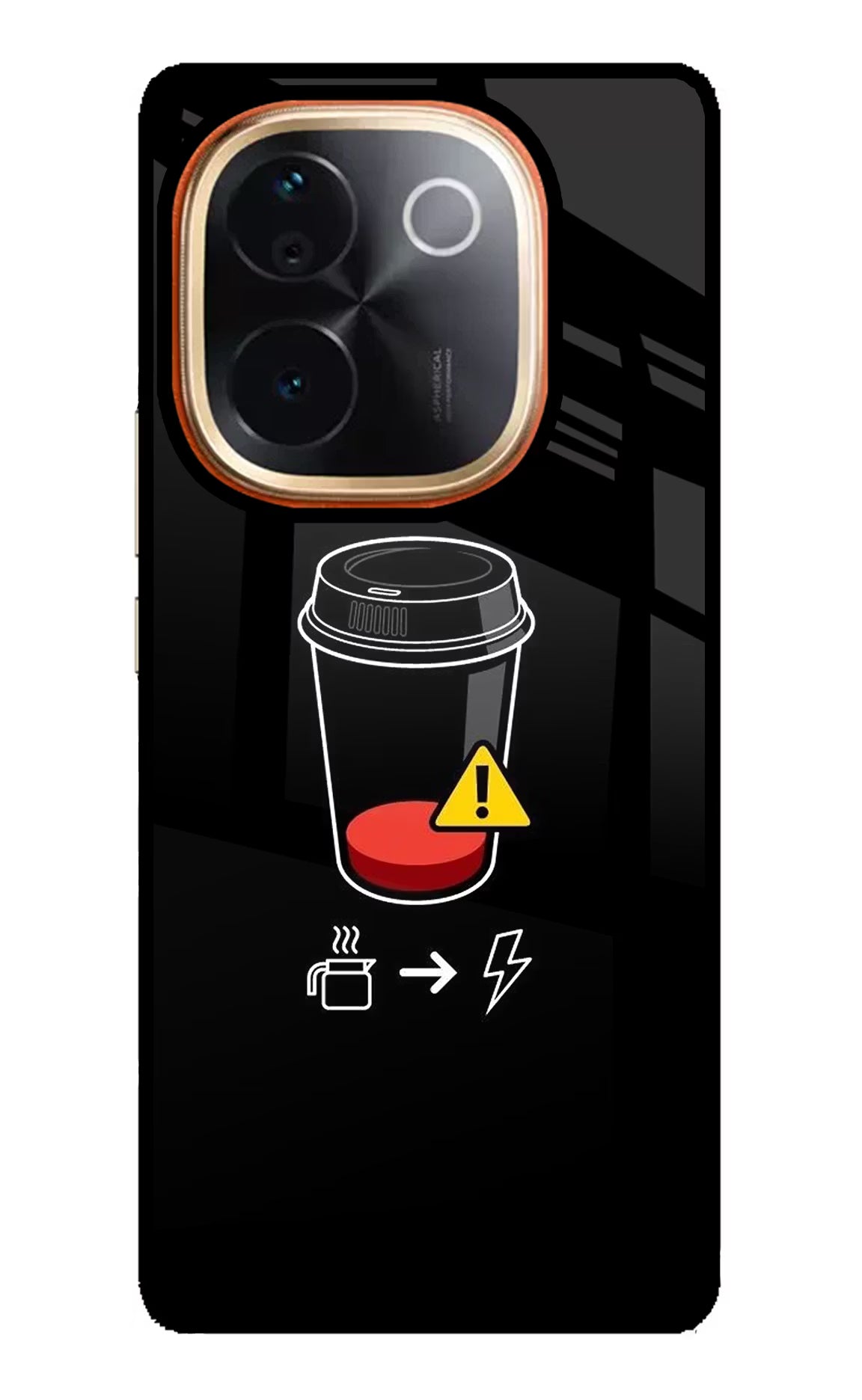 Coffee Vivo T3 Pro 5G Glass Case Back Cover by Casekaro