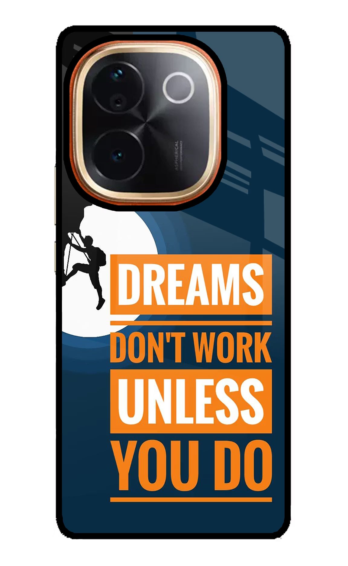 Dreams Don’T Work Unless You Do Vivo T3 Pro 5G Glass Case Back Cover by Casekaro