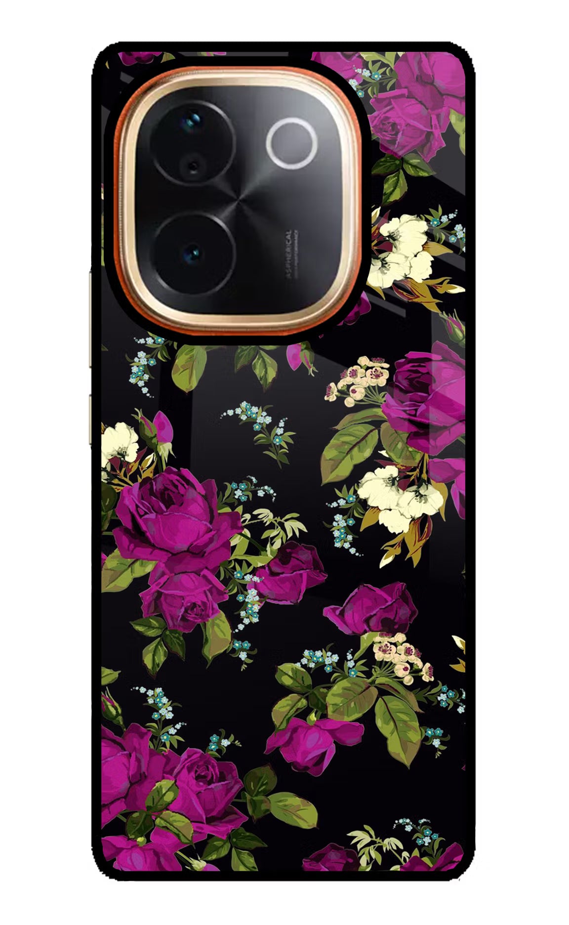 Flowers Vivo T3 Pro 5G Glass Case Back Cover by Casekaro