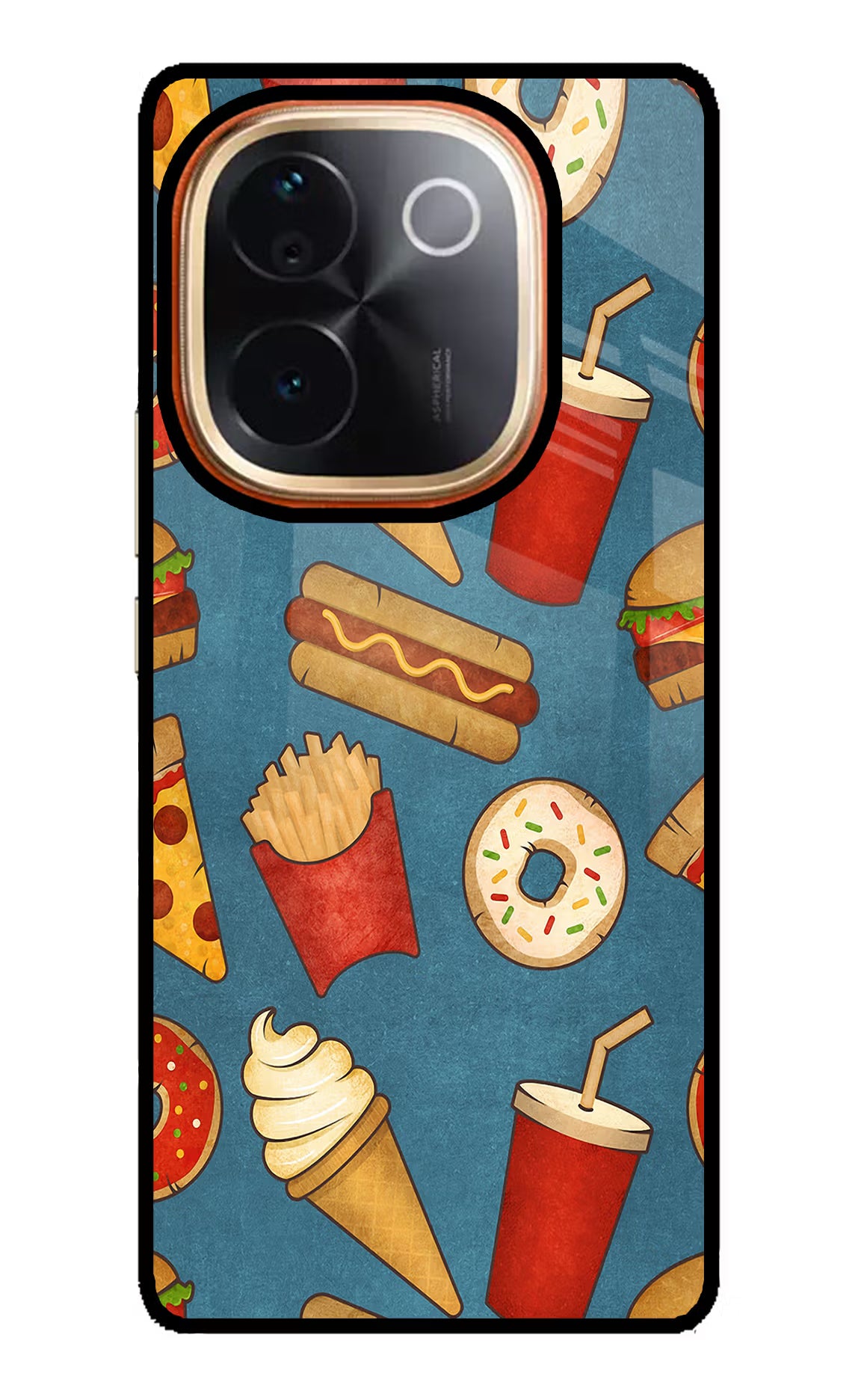 Foodie Vivo T3 Pro 5G Glass Case Back Cover by Casekaro