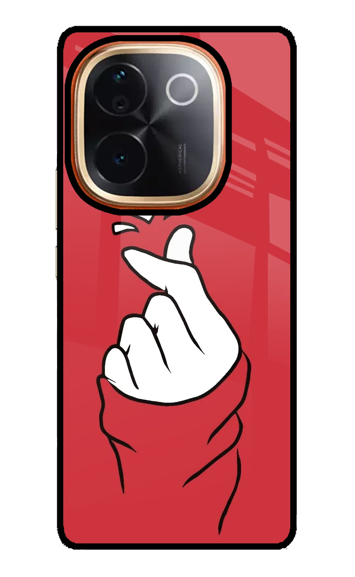 Korean Love Sign Vivo T3 Pro 5G Glass Case Back Cover by Casekaro