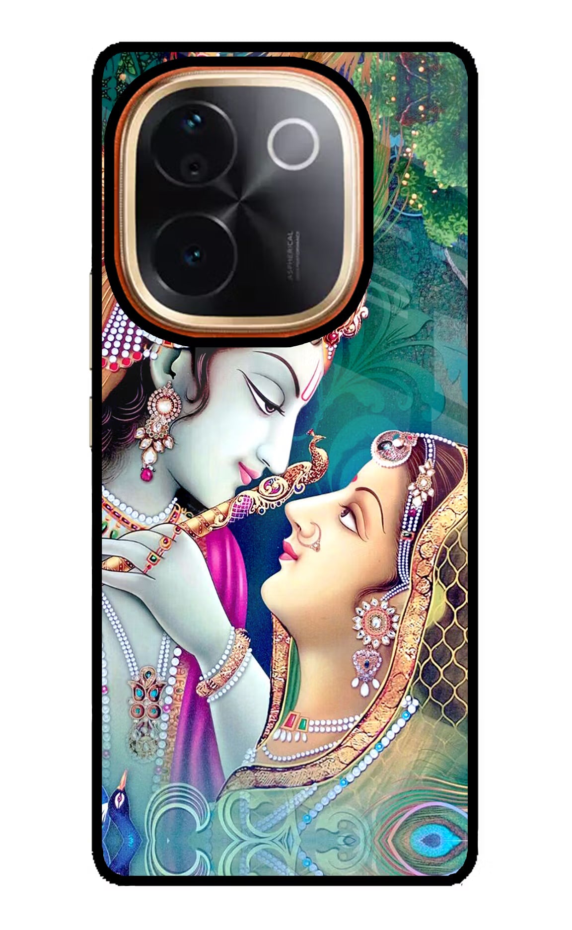 Lord Radha Krishna Vivo T3 Pro 5G Glass Case Back Cover by Casekaro