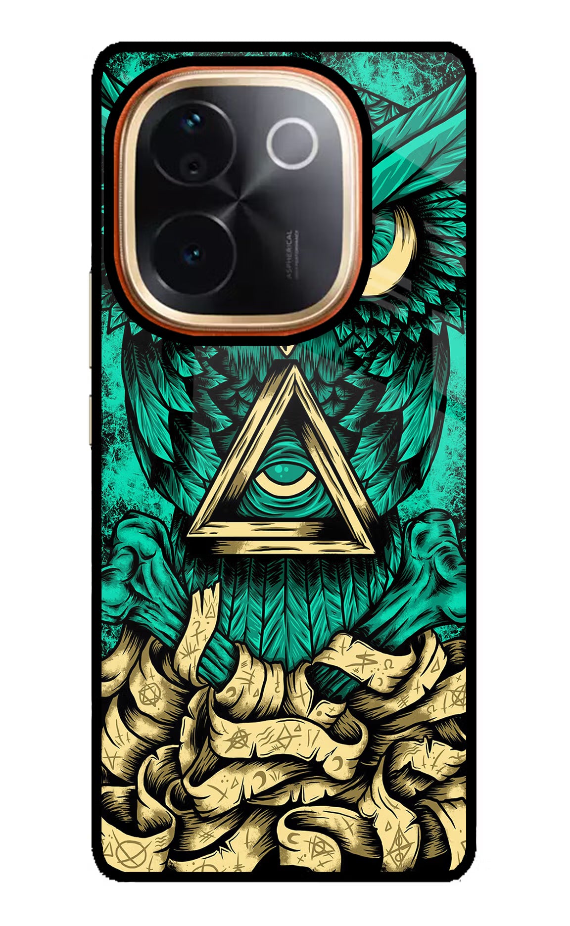 Green Owl Vivo T3 Pro 5G Glass Case - Green Owl Vivo T3 Pro 5G Glass Case Green Owl Vivo T3 Pro 5G Glass Case