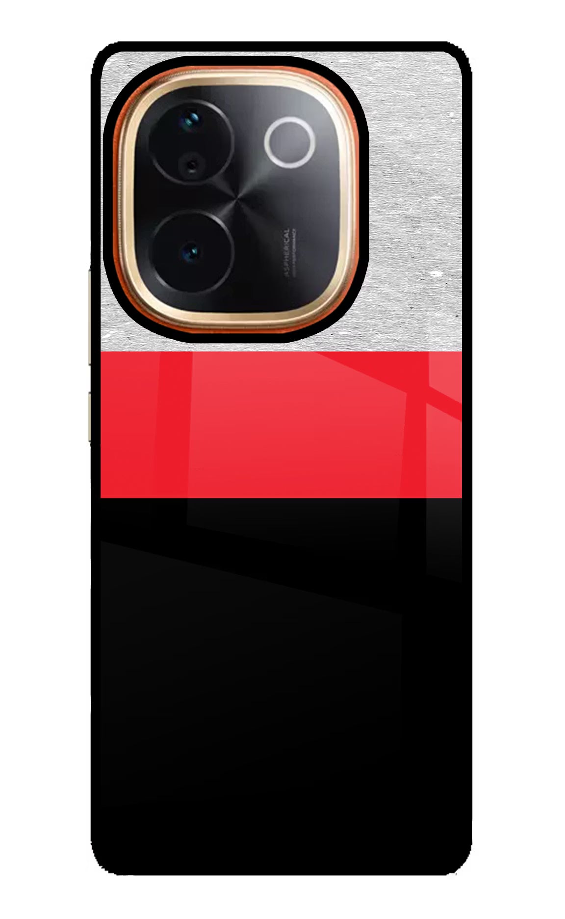 Tri Color Pattern Vivo T3 Pro 5G Glass Case - Tri Color Pattern Vivo T3 Pro 5G Glass Case Tri Color Pattern Vivo T3 Pro 5G Glass Case