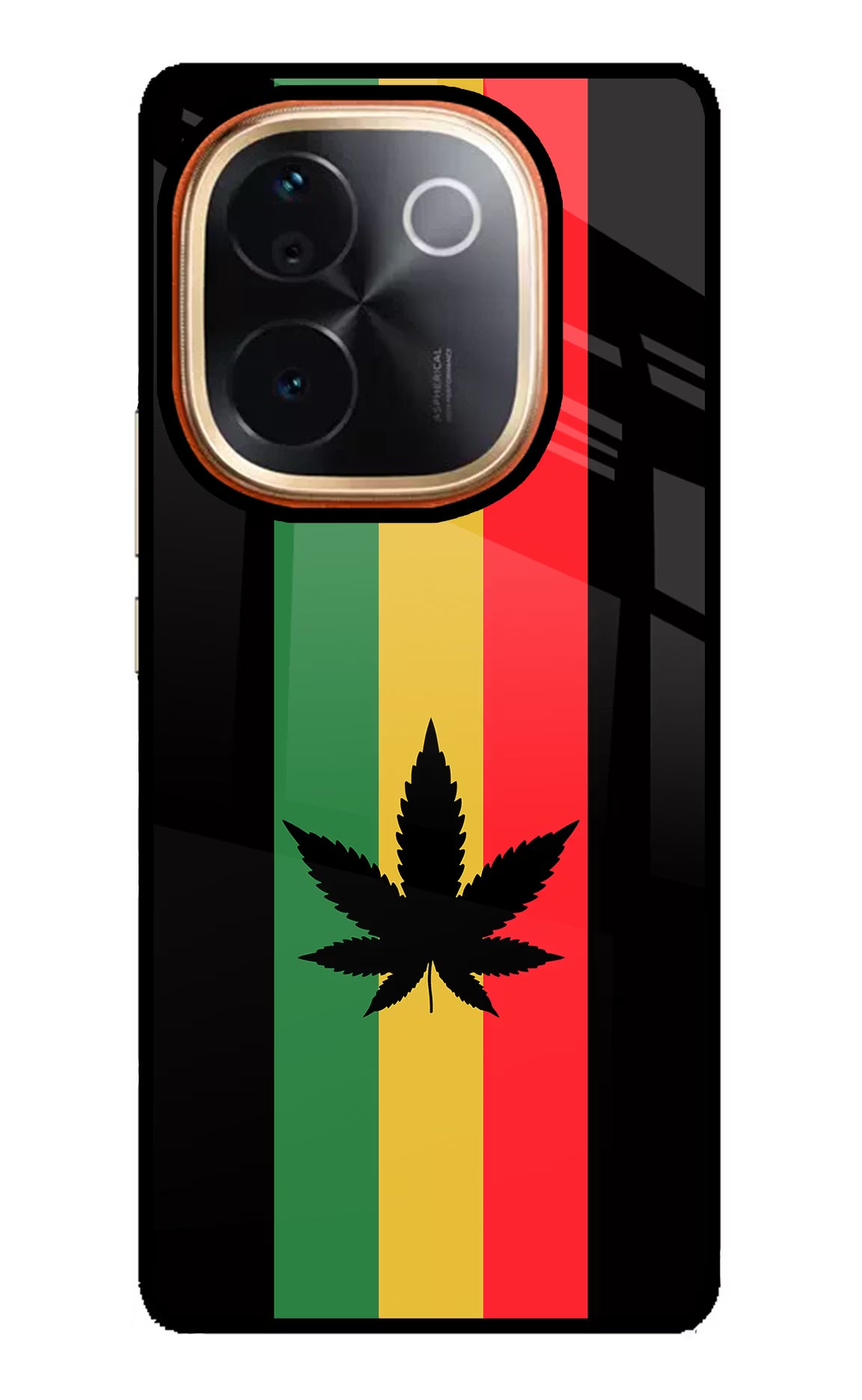 Weed Flag Vivo T3 Pro 5G Glass Case Back Cover by Casekaro
