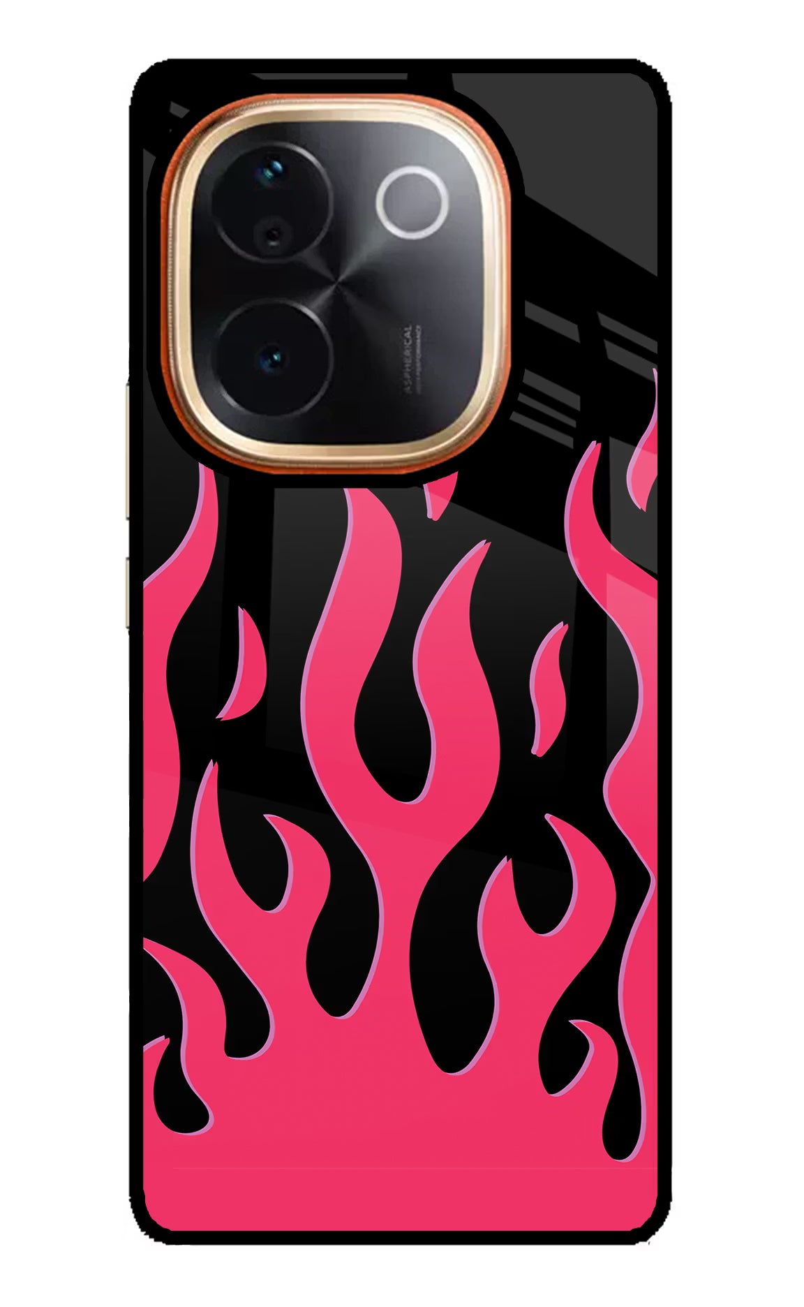 Fire Flames Vivo T3 Pro 5G Glass Case Back Cover by Casekaro