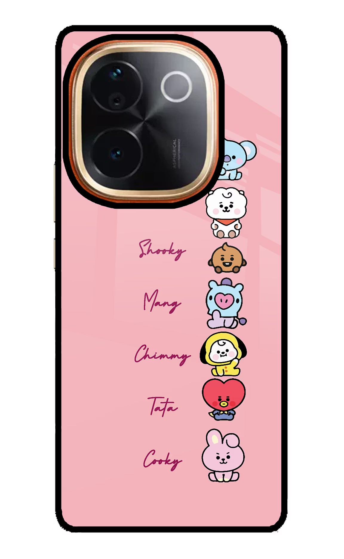 BTS names Vivo T3 Pro 5G Glass Case Back Cover by Casekaro