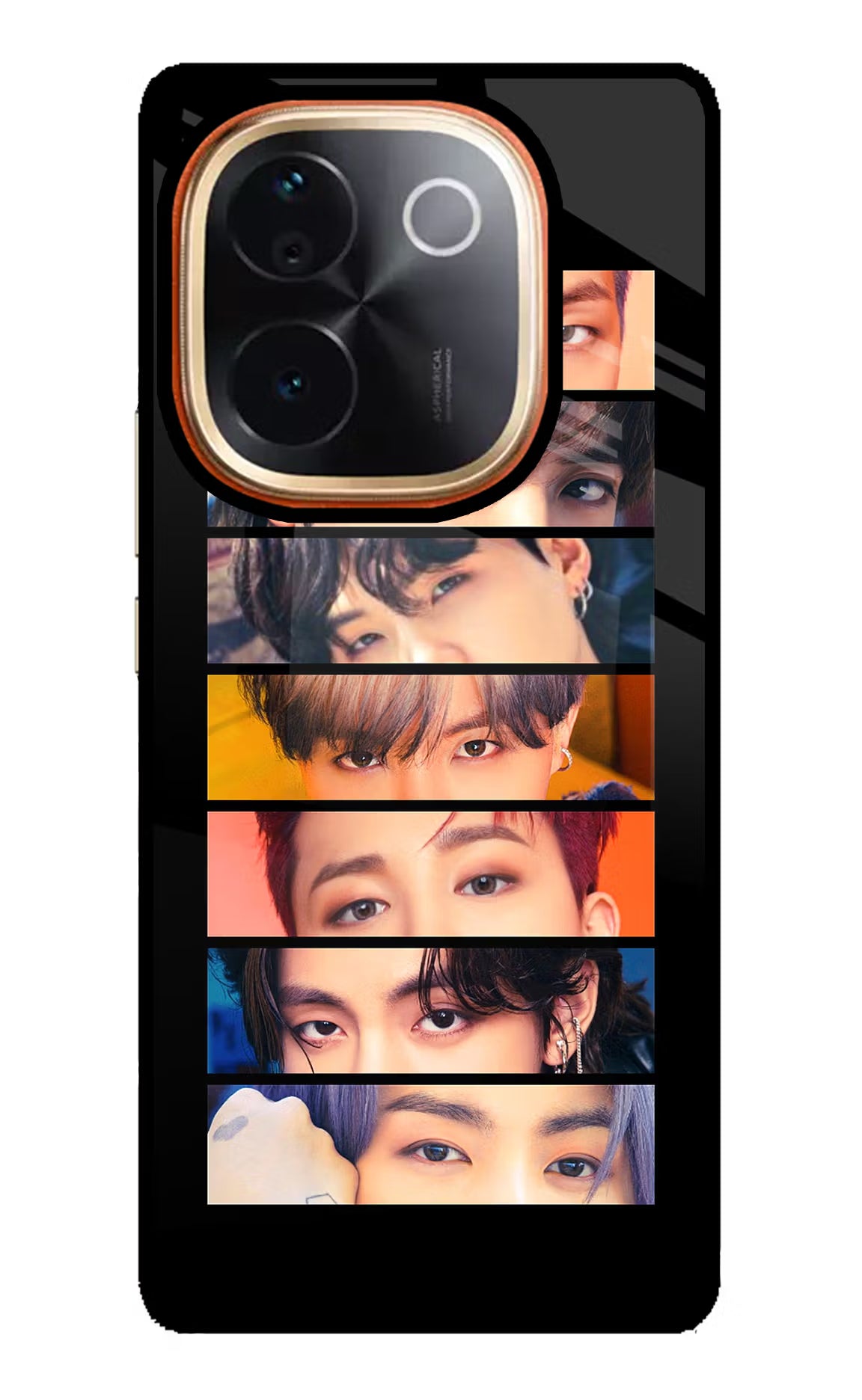 BTS Eyes Vivo T3 Pro 5G Glass Case Back Cover by Casekaro