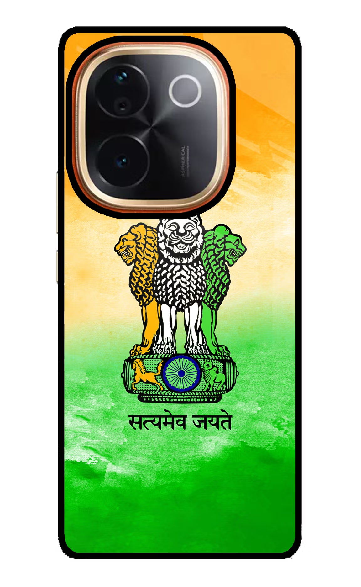 Satyamev Jayate Flag Vivo T3 Pro 5G Glass Case Back Cover by Casekaro