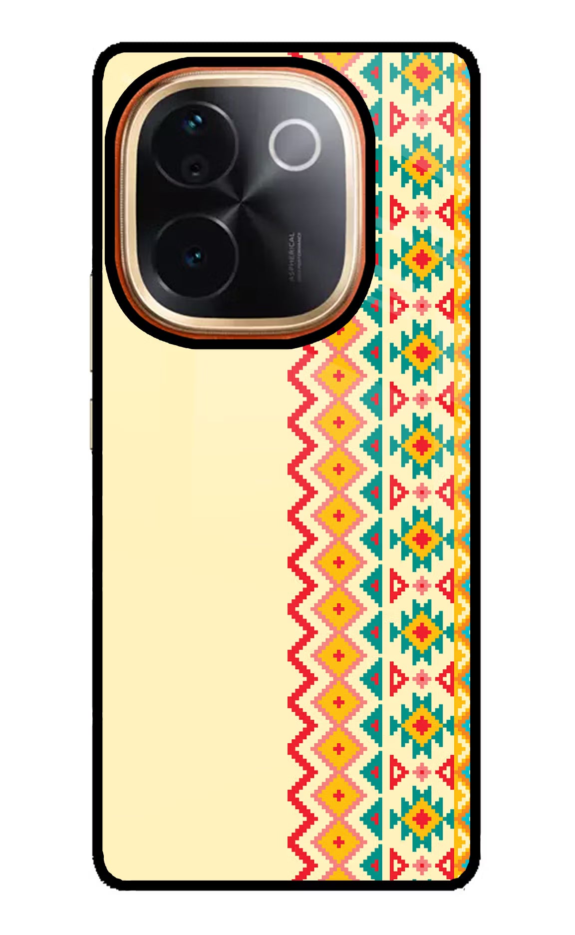 Ethnic Seamless Vivo T3 Pro 5G Glass Case Back Cover by Casekaro