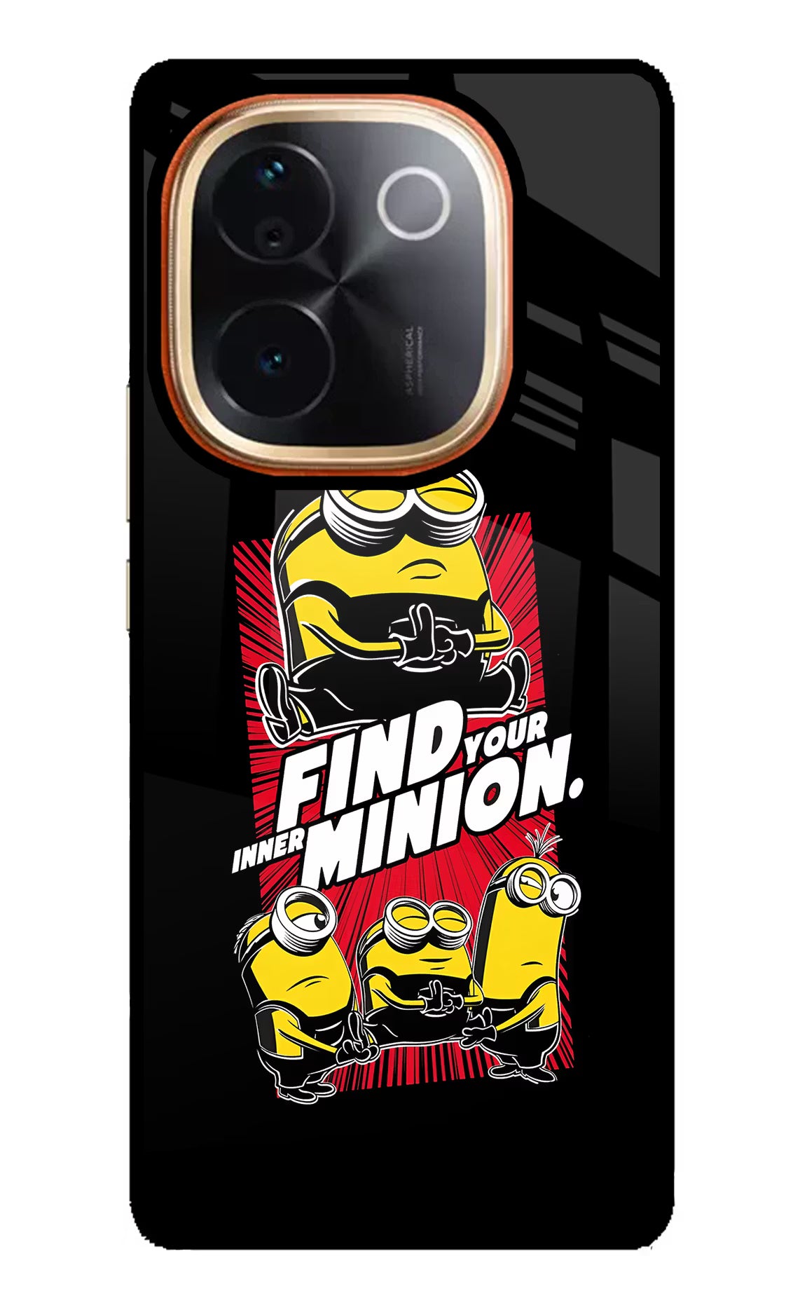 Find your inner Minion Vivo T3 Pro 5G Back Cover - Find your inner Minion Vivo T3 Pro 5G Glass Case Back Cover by Casekaro Find your inner Minion Vivo T3 Pro 5G Glass Case Back Cover by Casekaro