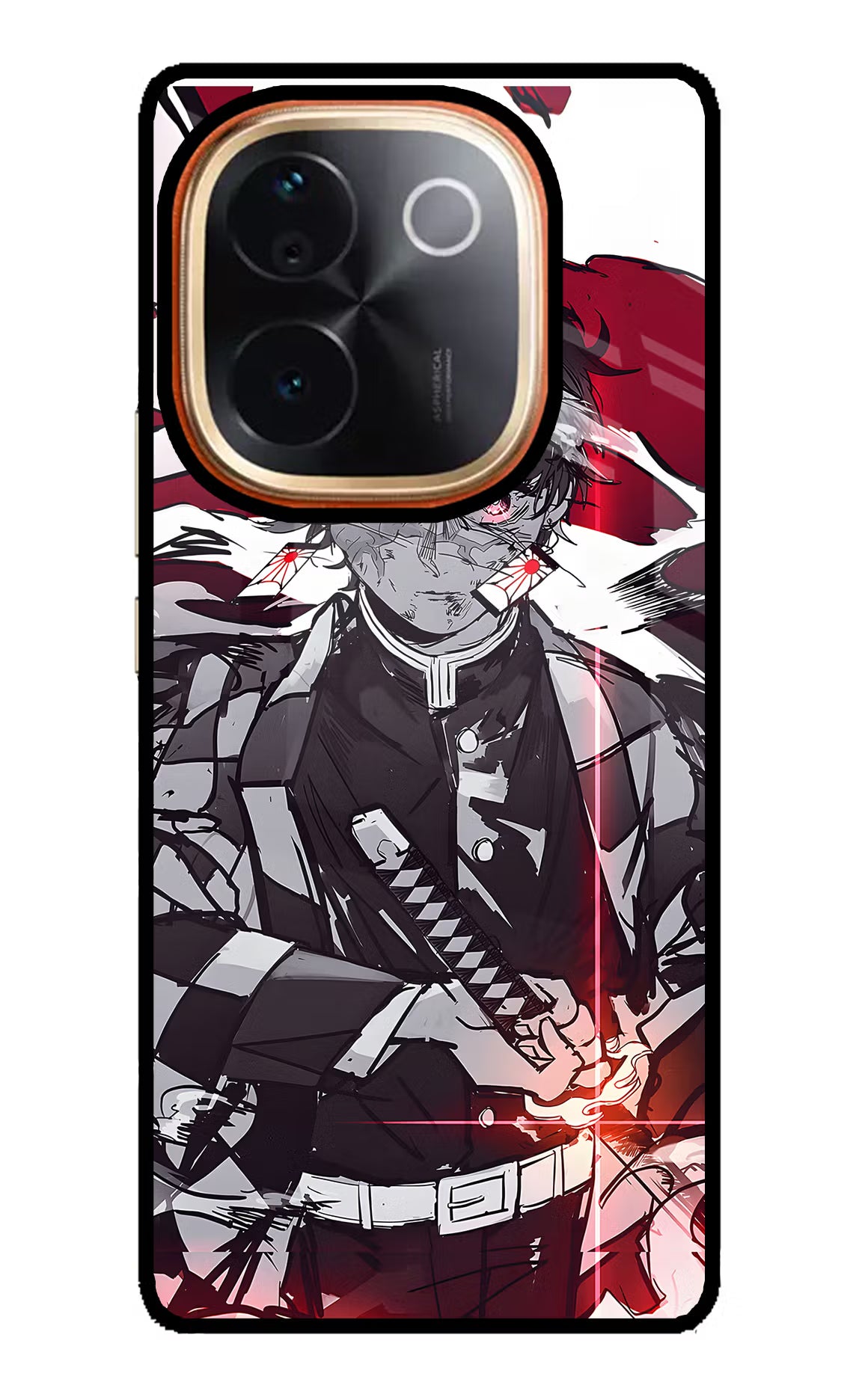Demon Slayer Vivo T3 Pro 5G Glass Case - Demon Slayer Vivo T3 Pro 5G Glass Case Demon Slayer Vivo T3 Pro 5G Glass Case