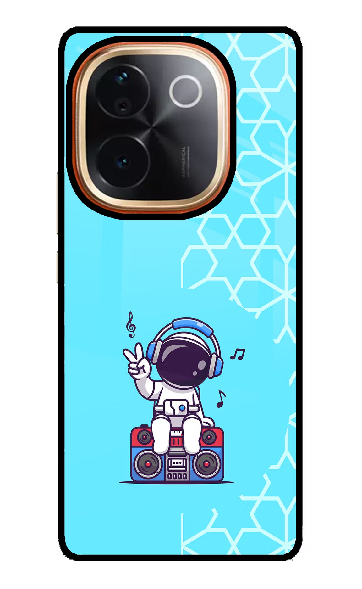 Cute Astronaut Chilling Vivo T3 Pro 5G Glass Case - Cute Astronaut Chilling Vivo T3 Pro 5G Glass Case Cute Astronaut Chilling Vivo T3 Pro 5G Glass Case