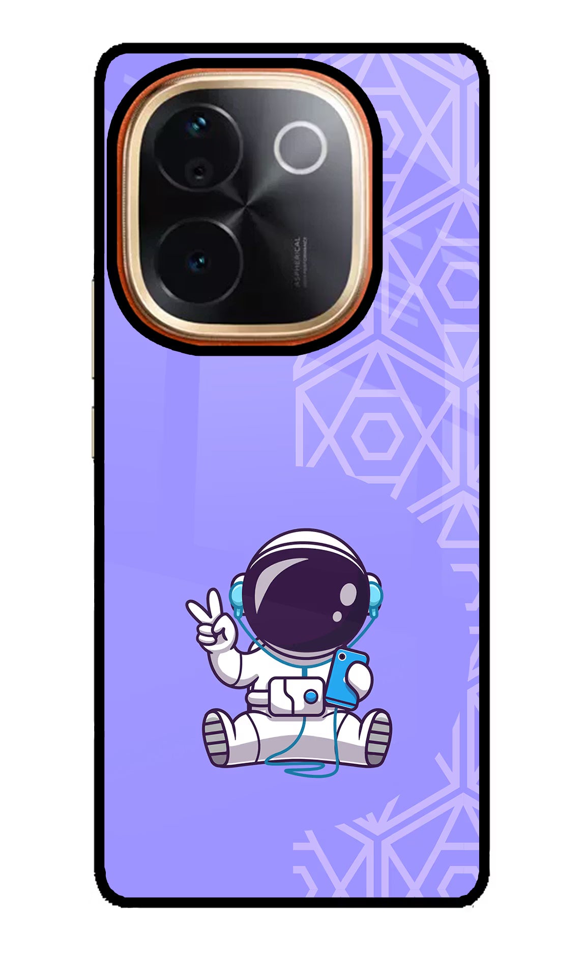 Cute Astronaut Chilling Vivo T3 Pro 5G Glass Case Back Cover by Casekaro