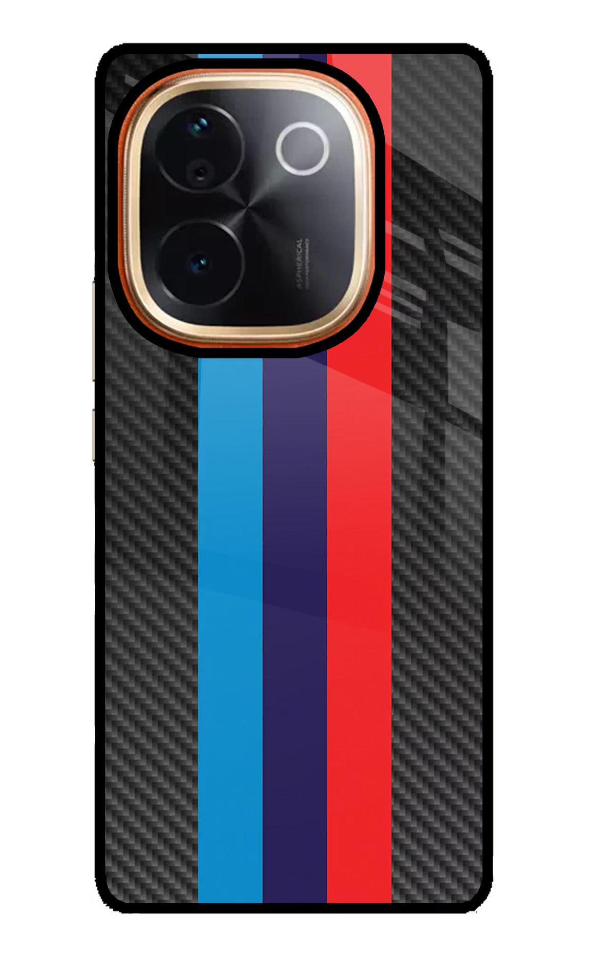 BMW Stripes Pattern Vivo T3 Pro 5G Glass Case - BMW Stripes Pattern Vivo T3 Pro 5G Glass Case BMW Stripes Pattern Vivo T3 Pro 5G Glass Case