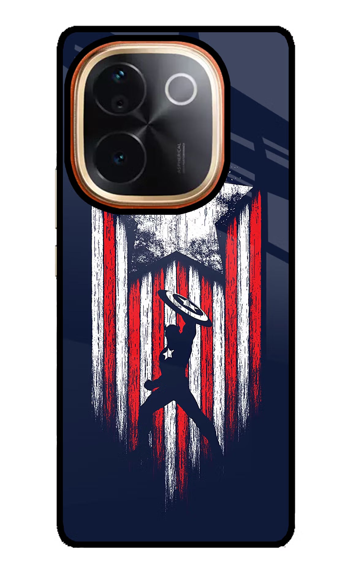 Captain America Marvel Art Vivo T3 Pro 5G Glass Case Back Cover by Casekaro