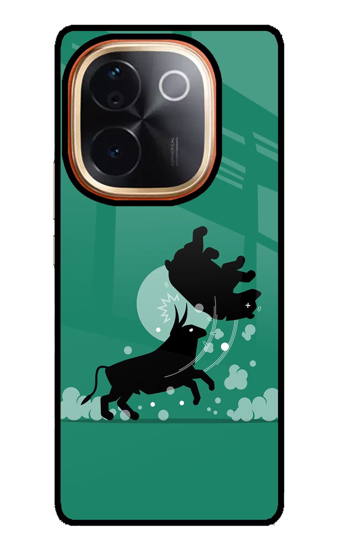 Bull Conqueror Vivo T3 Pro 5G Glass Case Back Cover by Casekaro