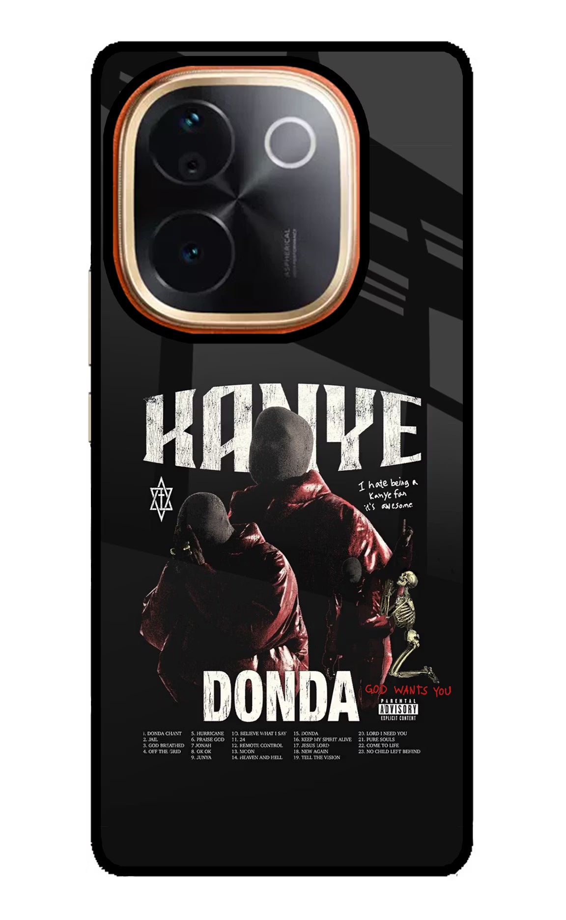 Donda Kanye West Vivo T3 Pro 5G Glass Case Back Cover by Casekaro