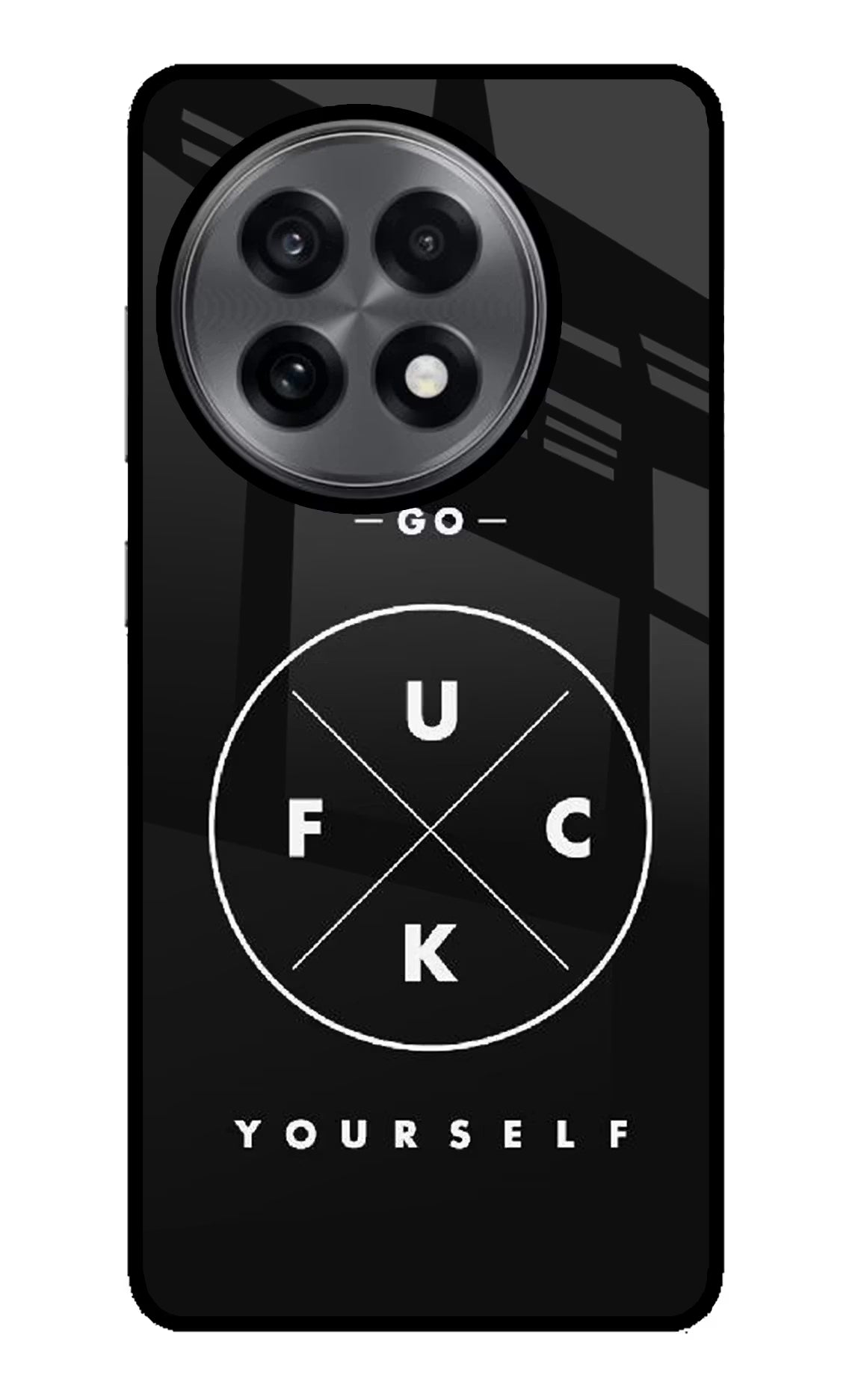 Go Fuck Yourself OnePlus 13R Glass Case Back Cover by Casekaro