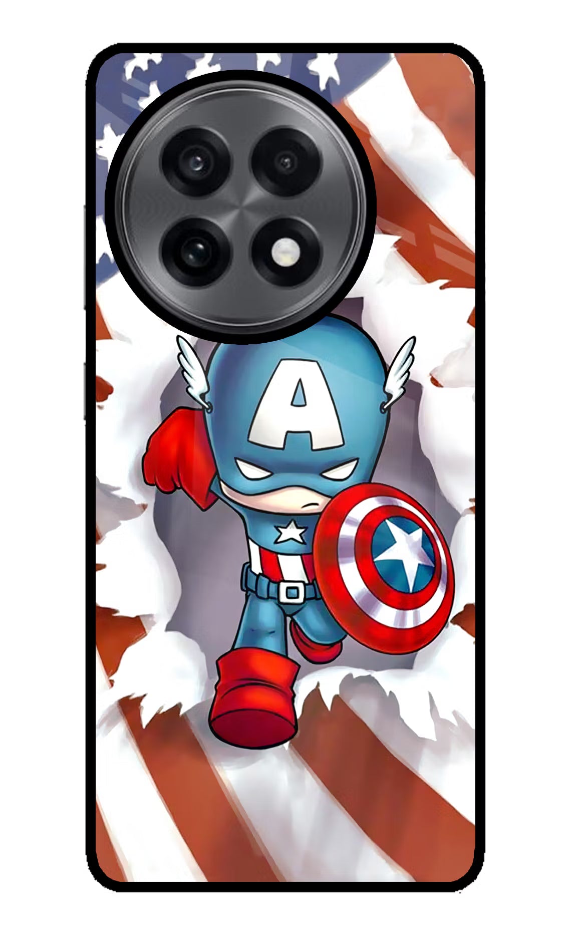 Captain America OnePlus 13R Glass Case Back Cover by Casekaro