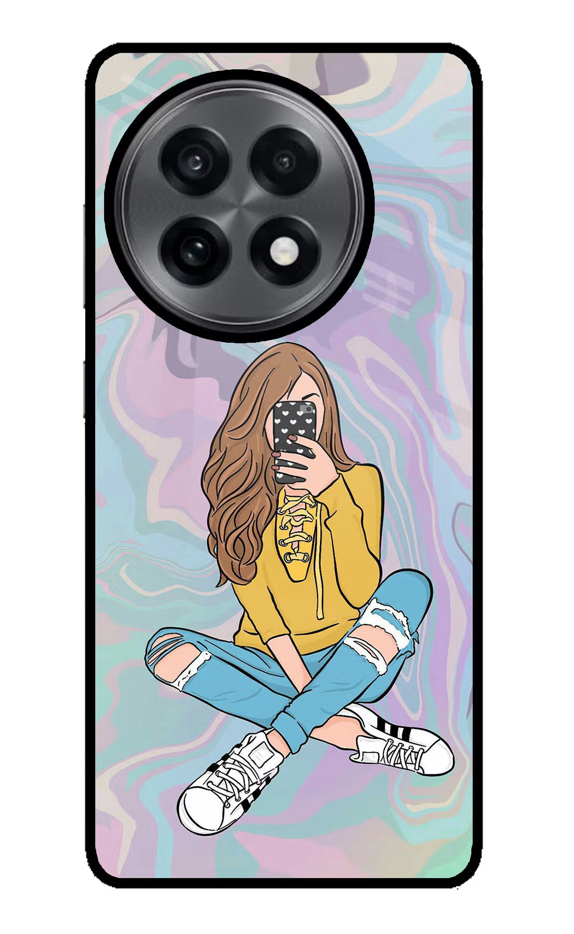 Selfie Girl OnePlus 13R Glass Case - Selfie Girl OnePlus 13R Glass Case Selfie Girl OnePlus 13R Glass Case