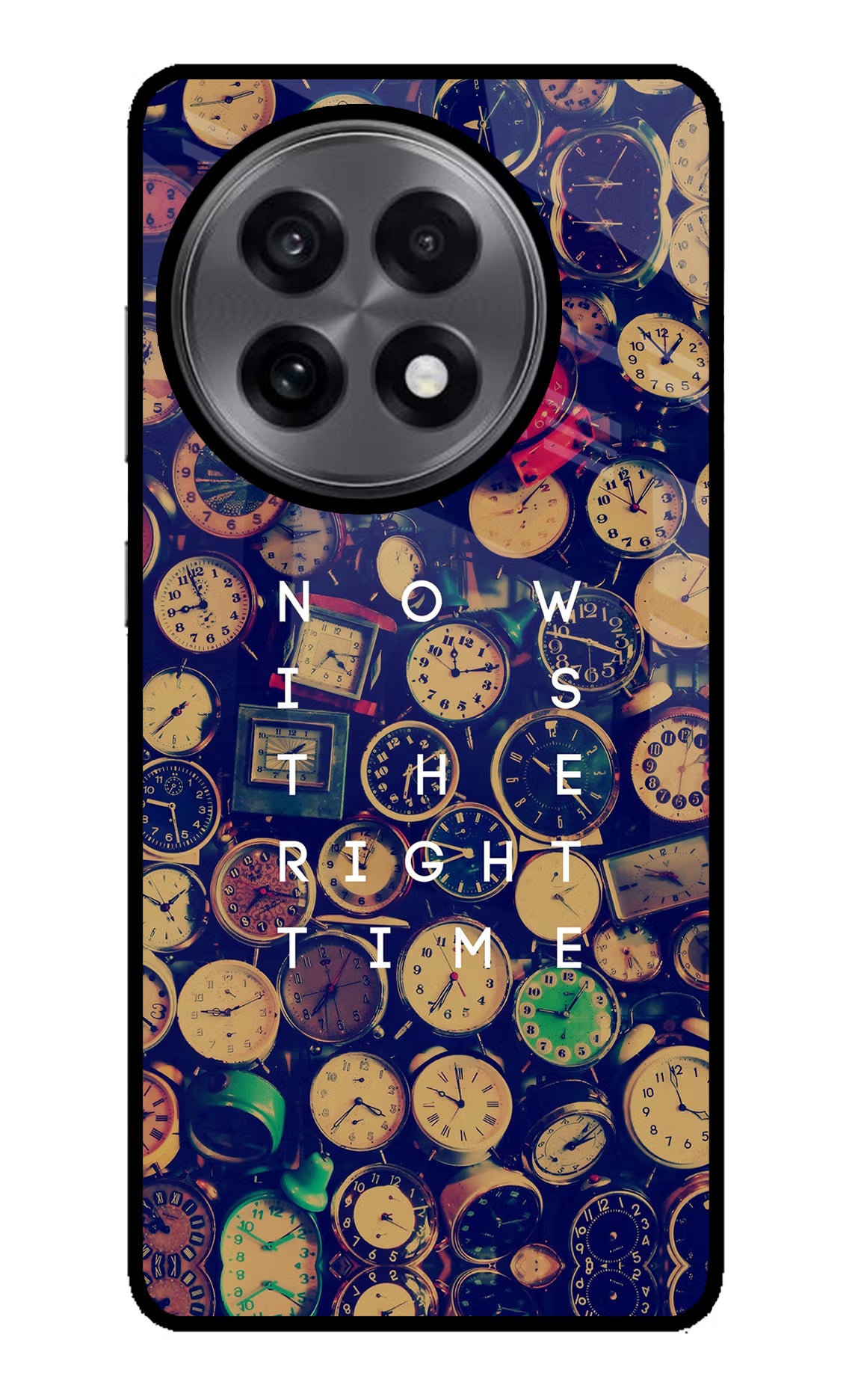 Now is the Right Time Quote OnePlus 13R Glass Case Back Cover by Casekaro