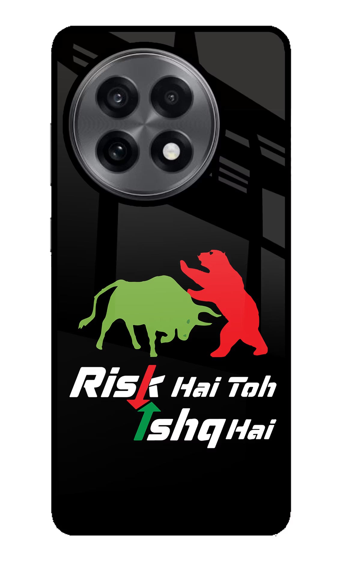 Risk Hai Toh Ishq Hai OnePlus 13R Glass Case Back Cover by Casekaro