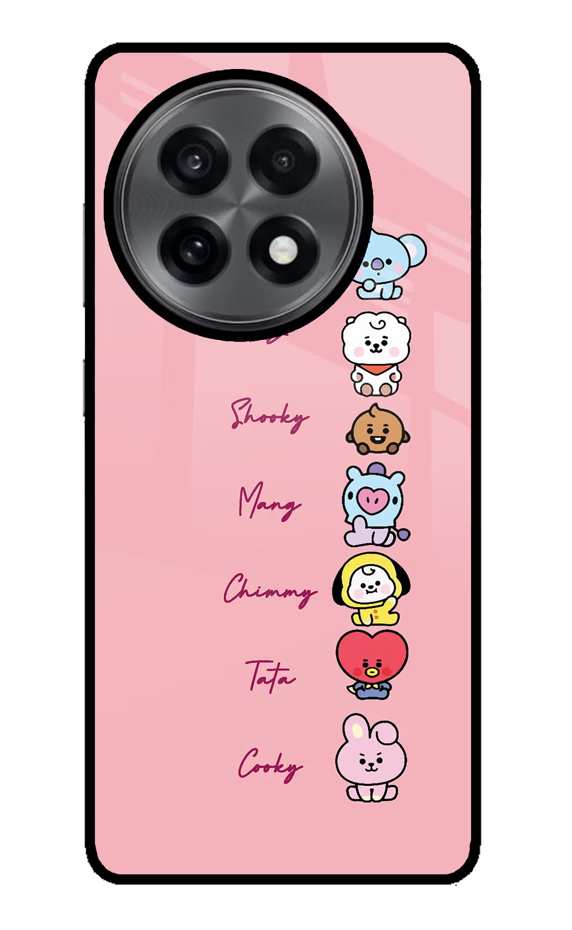 BTS names OnePlus 13R Glass Case Back Cover by Casekaro