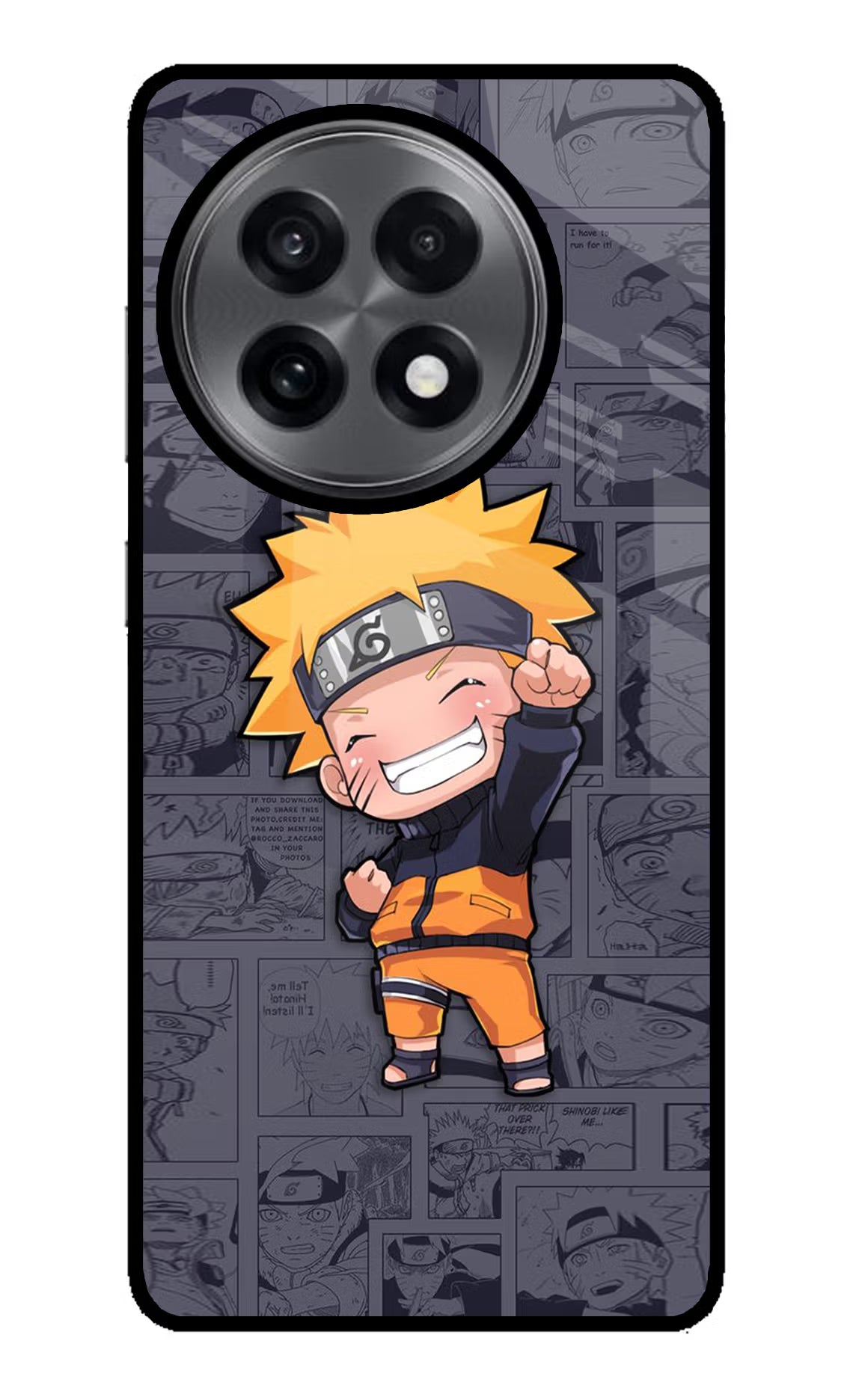 Chota Naruto OnePlus 13R Glass Case Back Cover by Casekaro