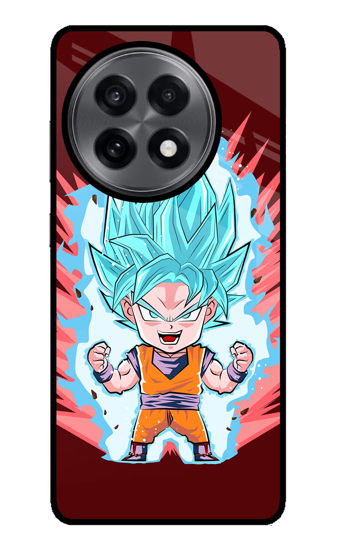 Goku Little OnePlus 13R Glass Case Back Cover by Casekaro