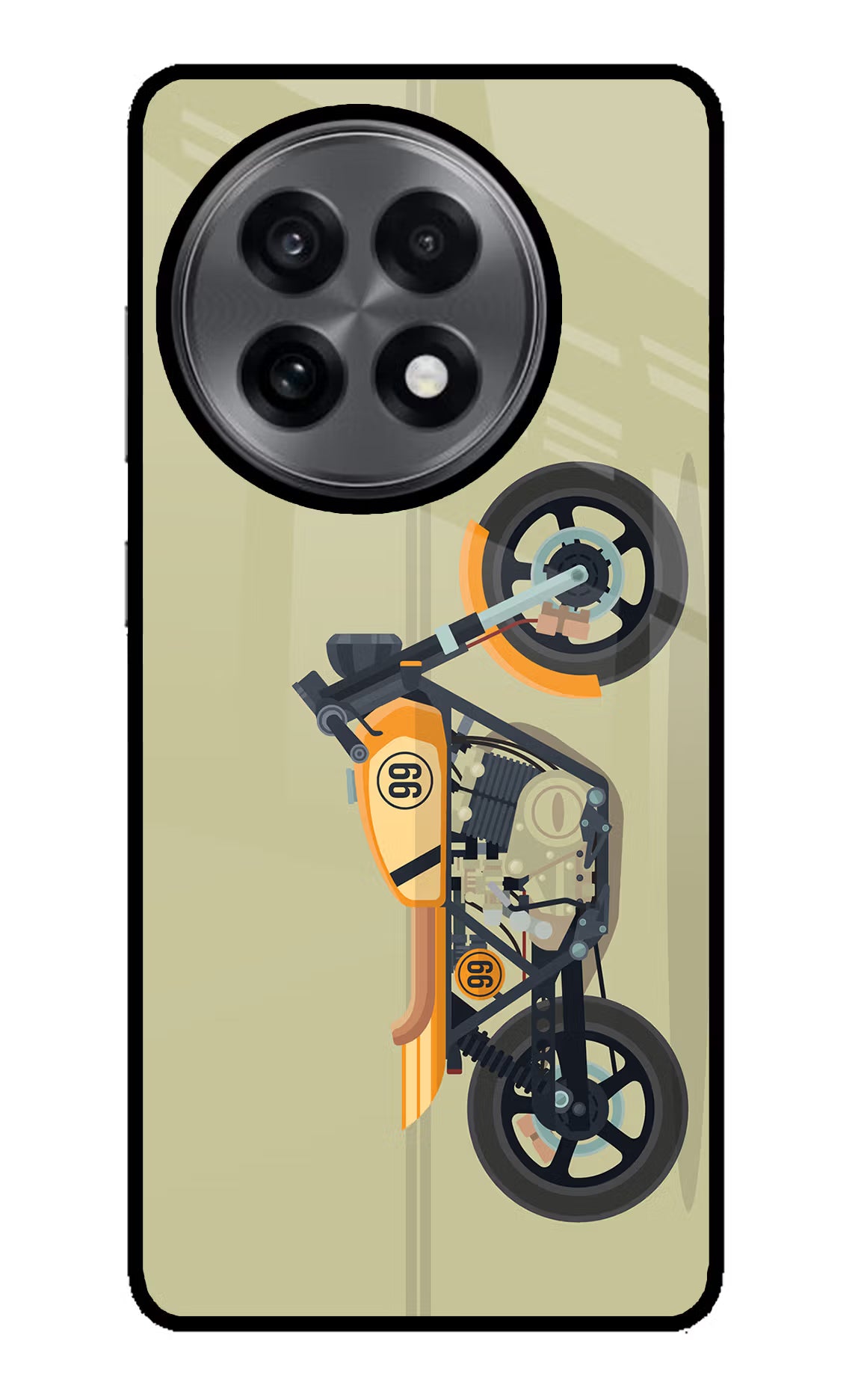 Vertical Speedster OnePlus 13R Glass Case Back Cover by Casekaro