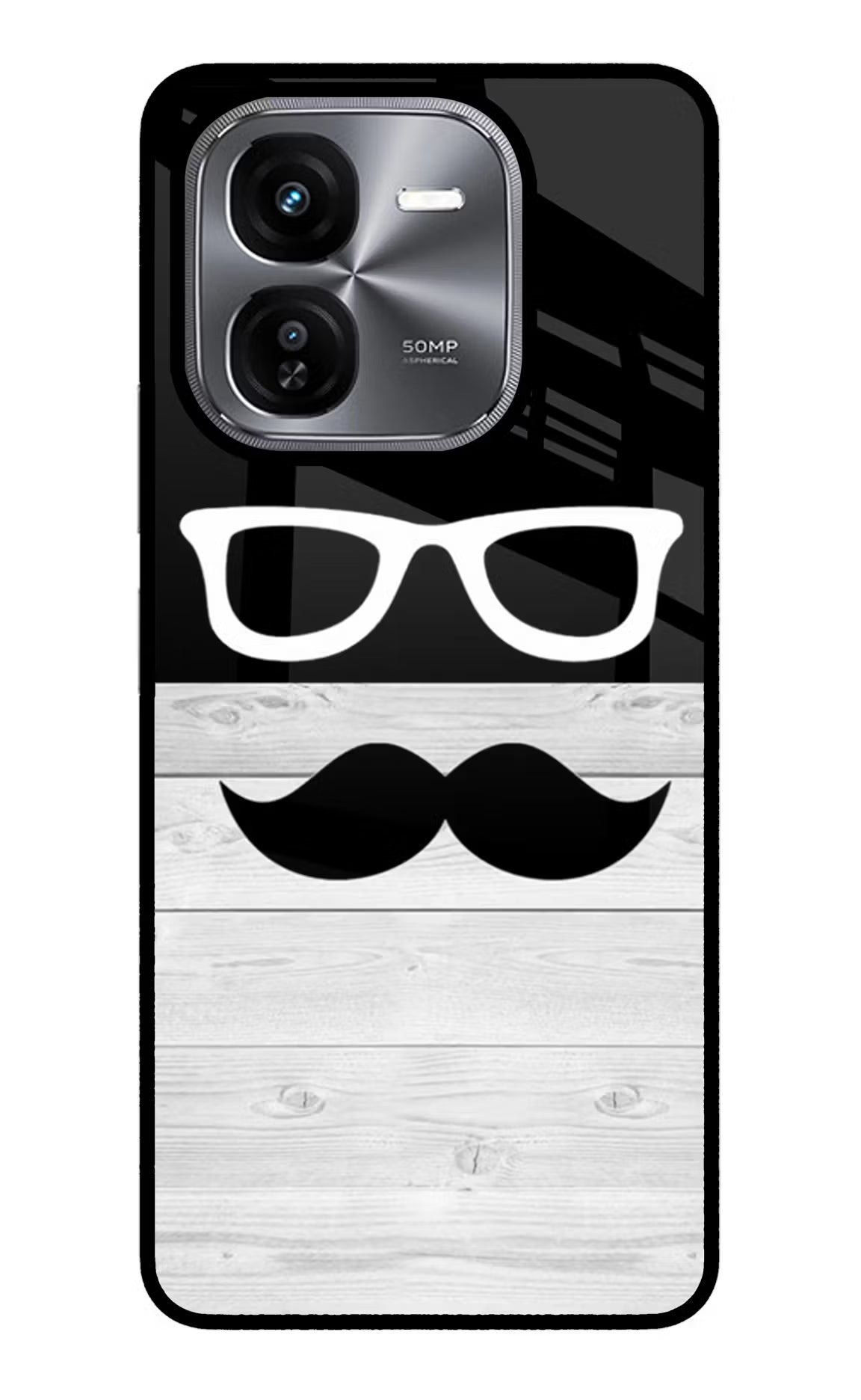 Mustache iQOO Z9X Glass Case - Mustache iQOO Z9X Glass Case Mustache iQOO Z9X Glass Case