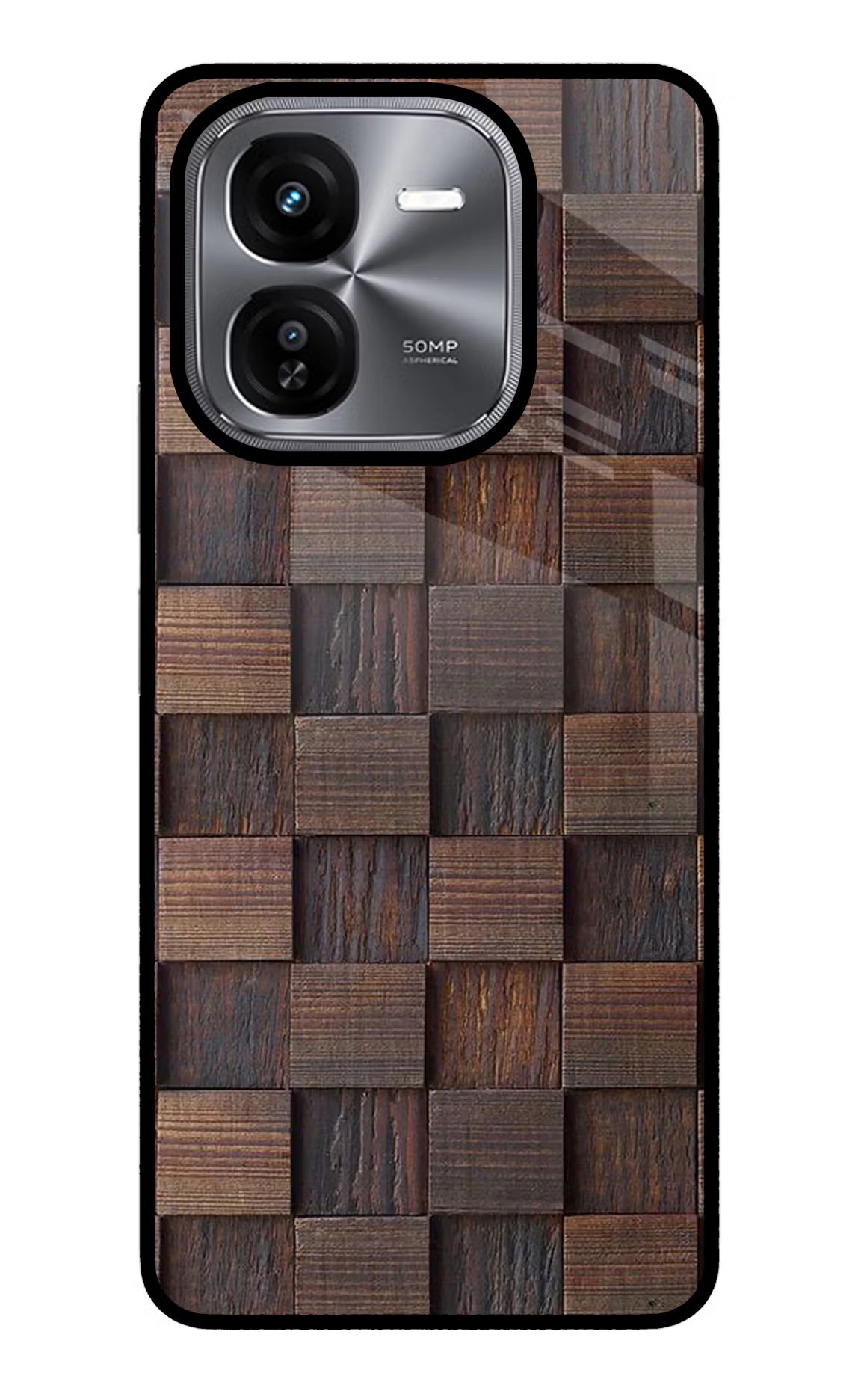 Wooden Cube Design iQOO Z9X Glass Case - Wooden Cube Design iQOO Z9X Glass Case Wooden Cube Design iQOO Z9X Glass Case