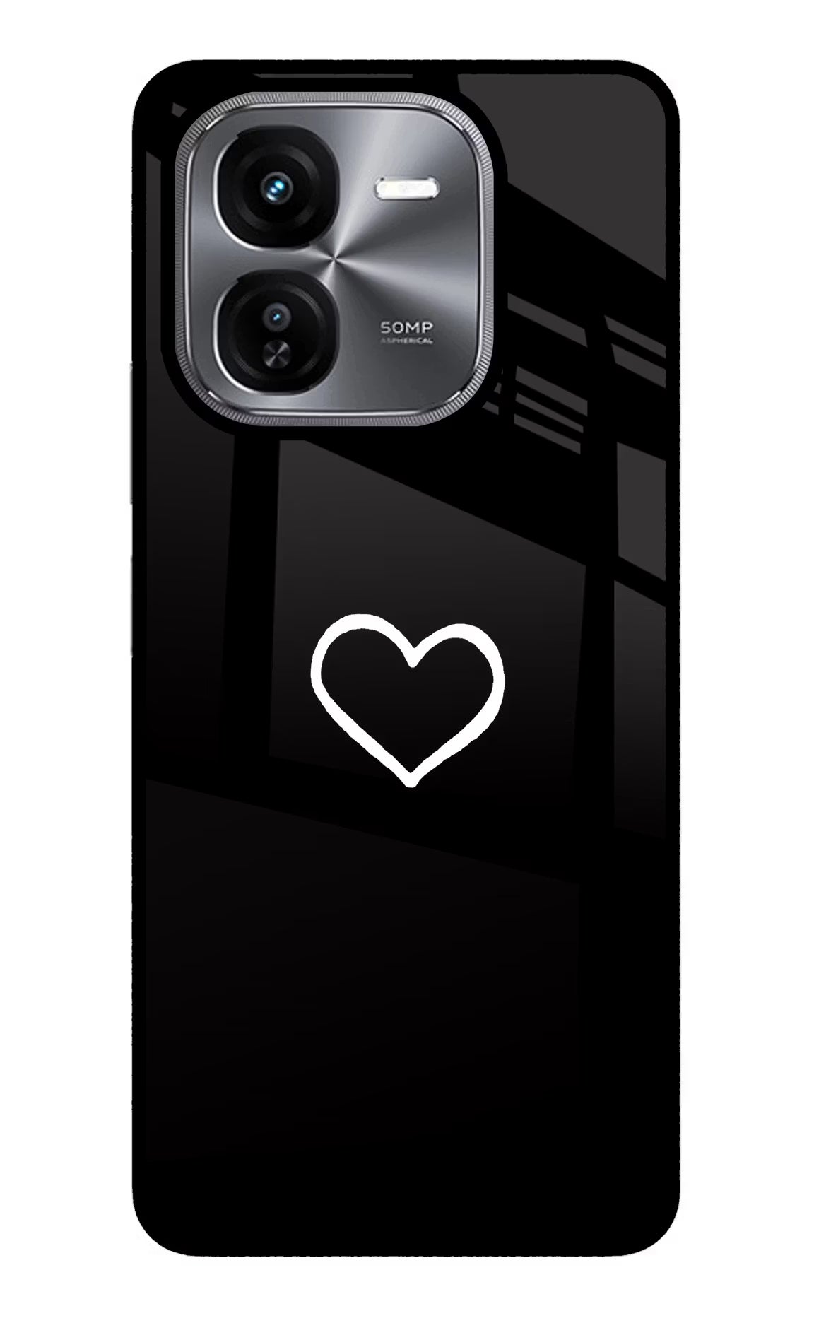 Heart iQOO Z9X Glass Case Back Cover by Casekaro